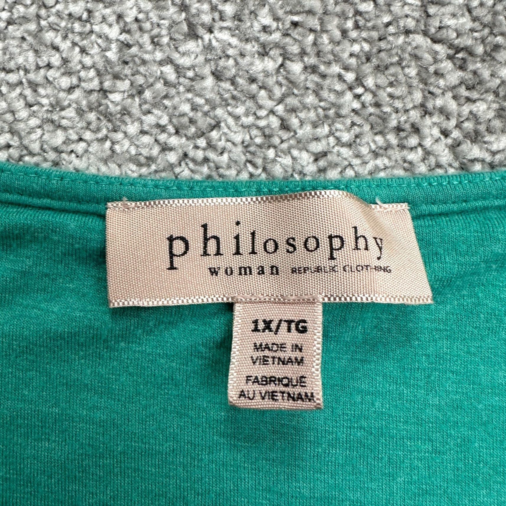 Vintage Philosophy Basic T-Shirt Women 2X Green Round Neck Short Sleeve Rayon Tee Casual Size XL / US 12-14 / IT 48-50 - 4 Thumbnail