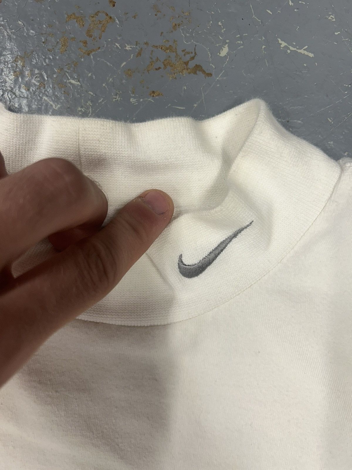 Nike × Vintage Crazy Vintage Y2K Essential White Nike Mockneck Long T-Shirt Size US L / EU 52-54 / 3 - 2 Thumbnail