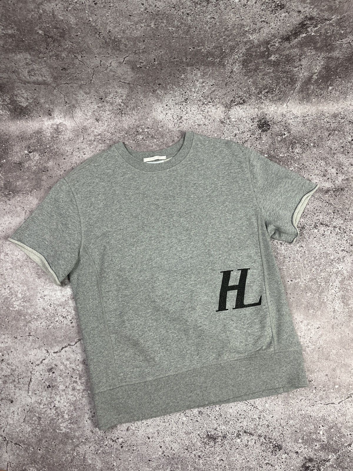 Helmut Lang HL Logo Grey Short Sleeve Sweatshirt Tee Minimalist Designer Size US S / EU 44-46 / 1 - 6 Thumbnail