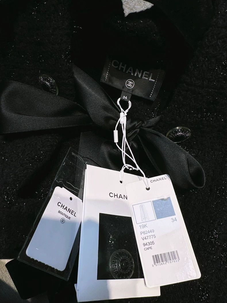 Chanel Chanel Woven twill tweed ultra-long cloak coat Size XXS / US 00 / IT 34 - 4 Thumbnail