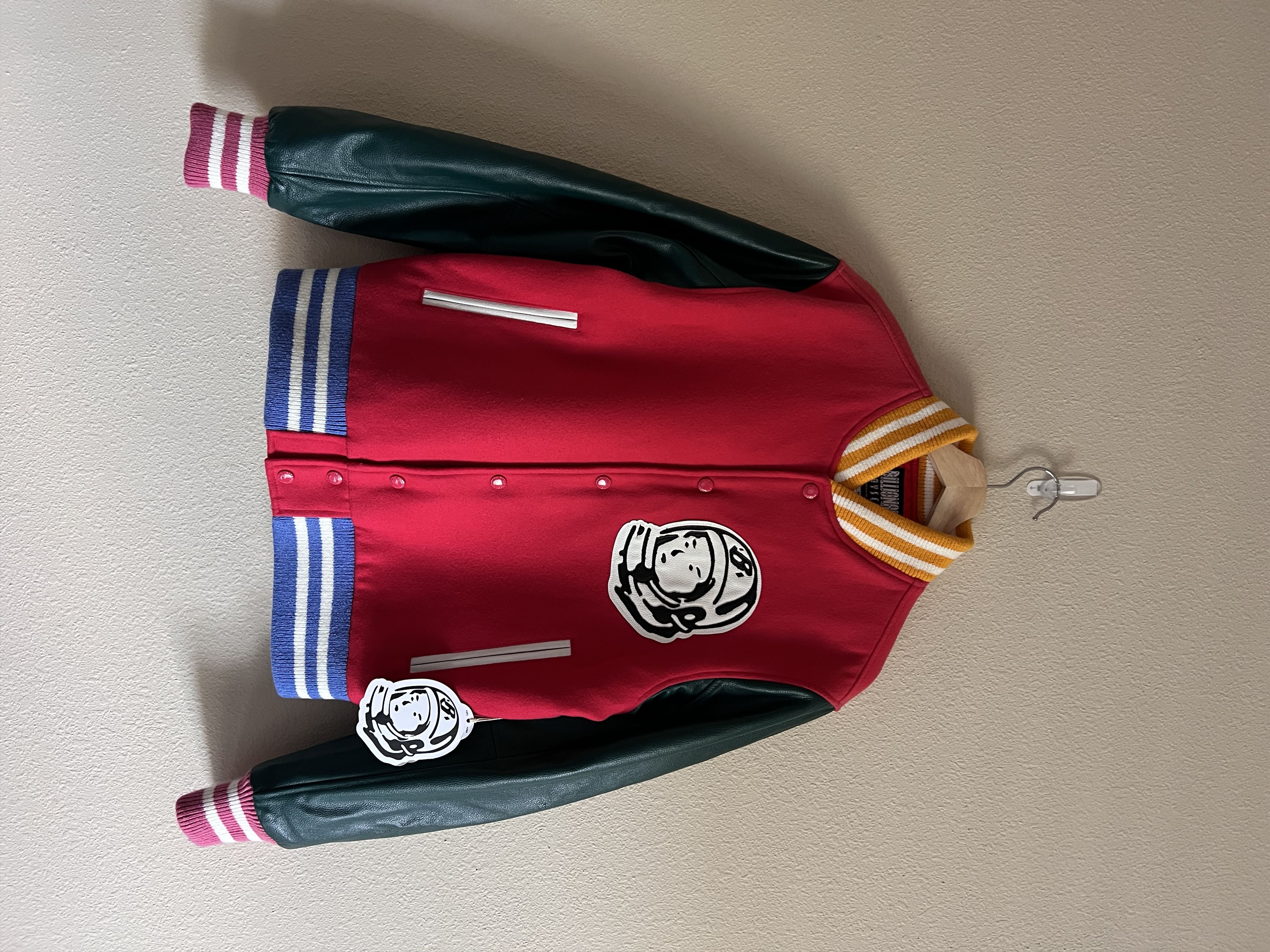 Pre-owned Billionaire Boys Club Bb Letterman Jacket In Red