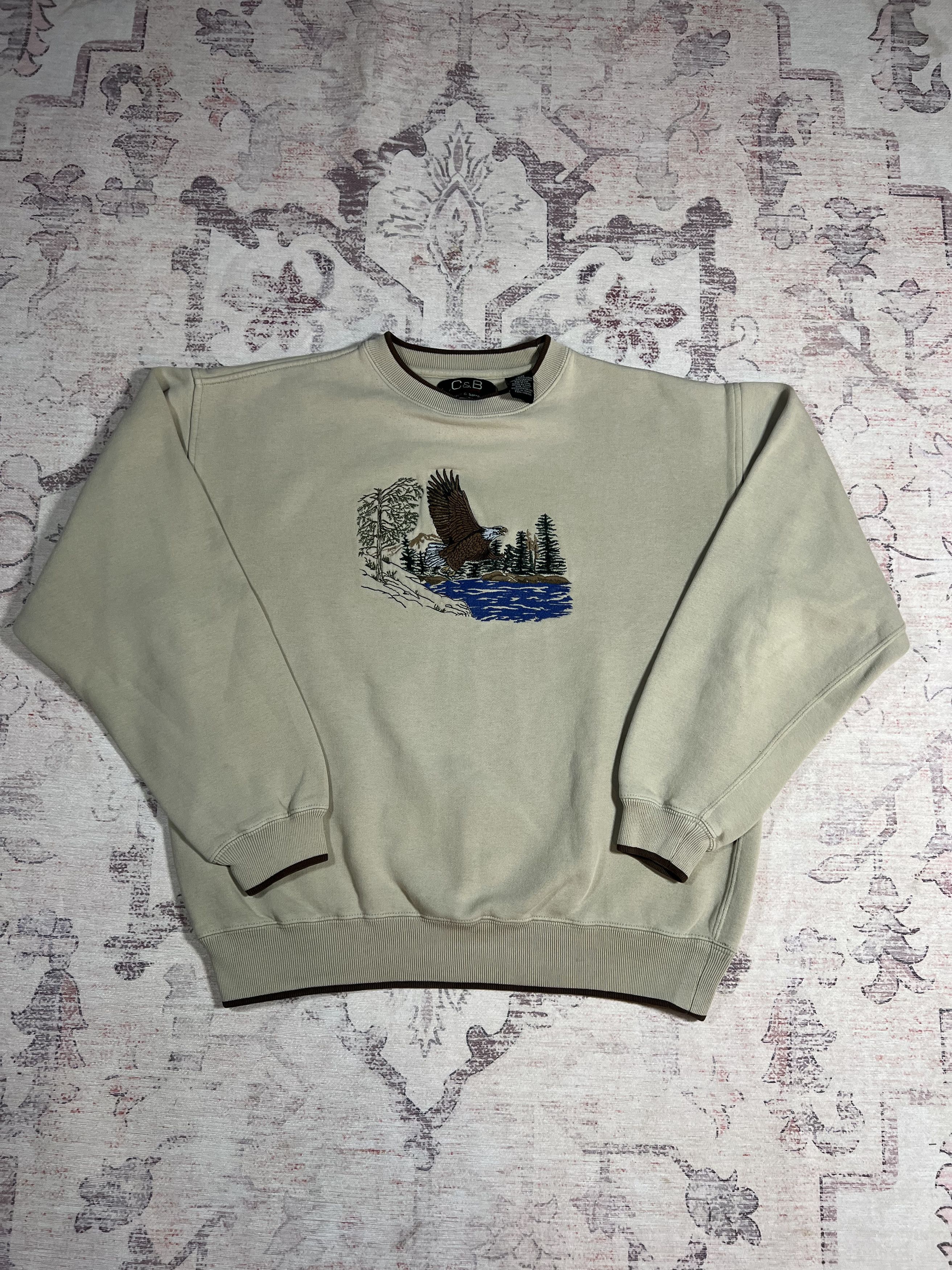 Vintage Vintage 90s Embroidered Bald Eagle Nature Crewneck Size US M / EU 48-50 / 2 - 1 Thumbnail