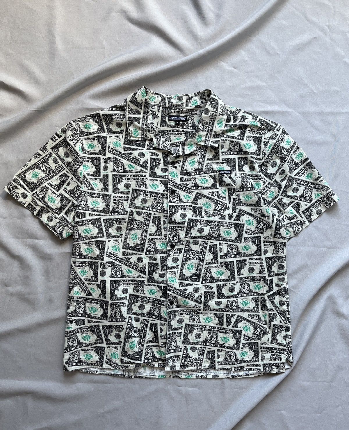 Santa Cruz Skateboards Santa Cruz Mako Dollar Screaming Hand Short Sleeve Shirt Size US L / EU 52-54 / 3 - 5 Thumbnail