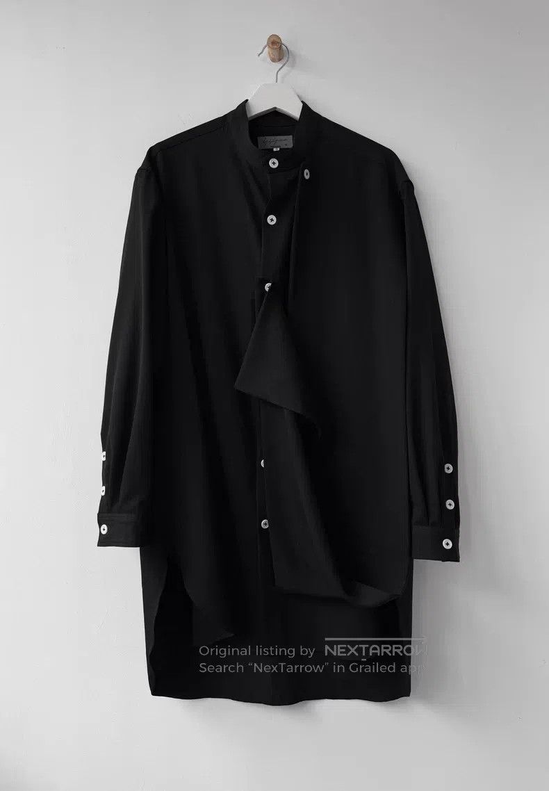 Yohji Yamamoto Yohji Yamamoto 19AW Show White Button Ribbon Shirt Size US M / EU 48-50 / 2 - 3 Thumbnail