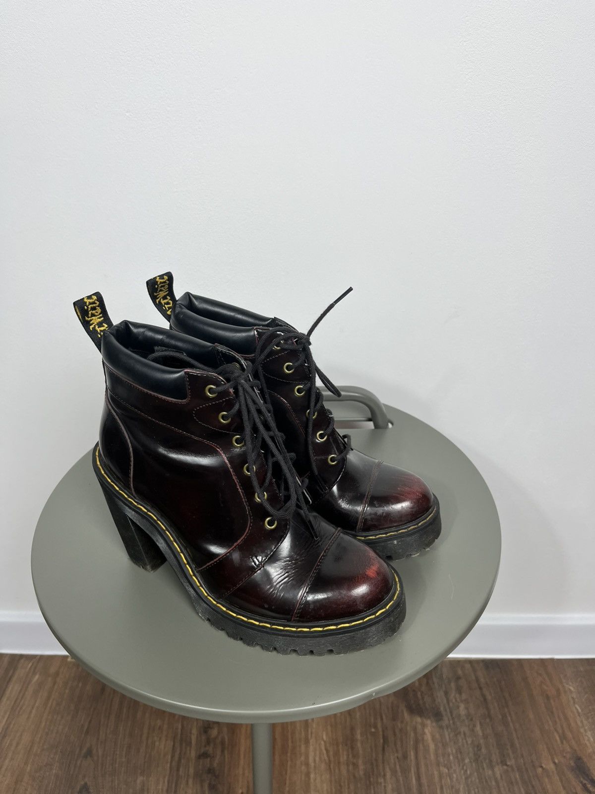 Dr. Martens Dr. Martens Averil Heeled Boots UK 4 EU 37 US 6 Burgundy Size US 6 / IT 36 - 3 Thumbnail