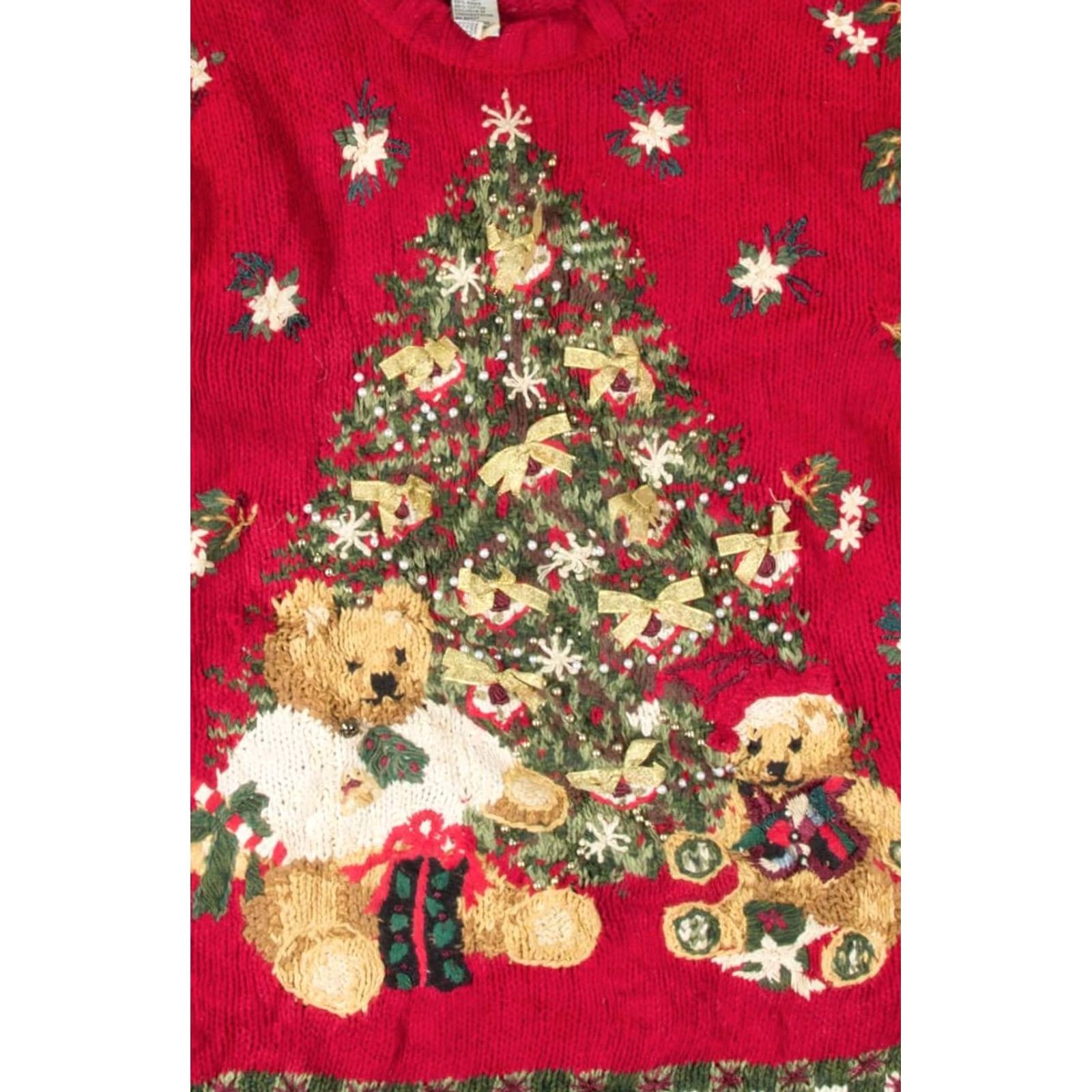 Vintage VINTAGE Tiara International Red Teddy Bears Christmas Pullover Medium Ramie / Cotton Xmas Bears Pullover Mens / Womens Fits Like Womens Size Large Size M / US 6-8 / IT 42-44 - 2 Thumbnail