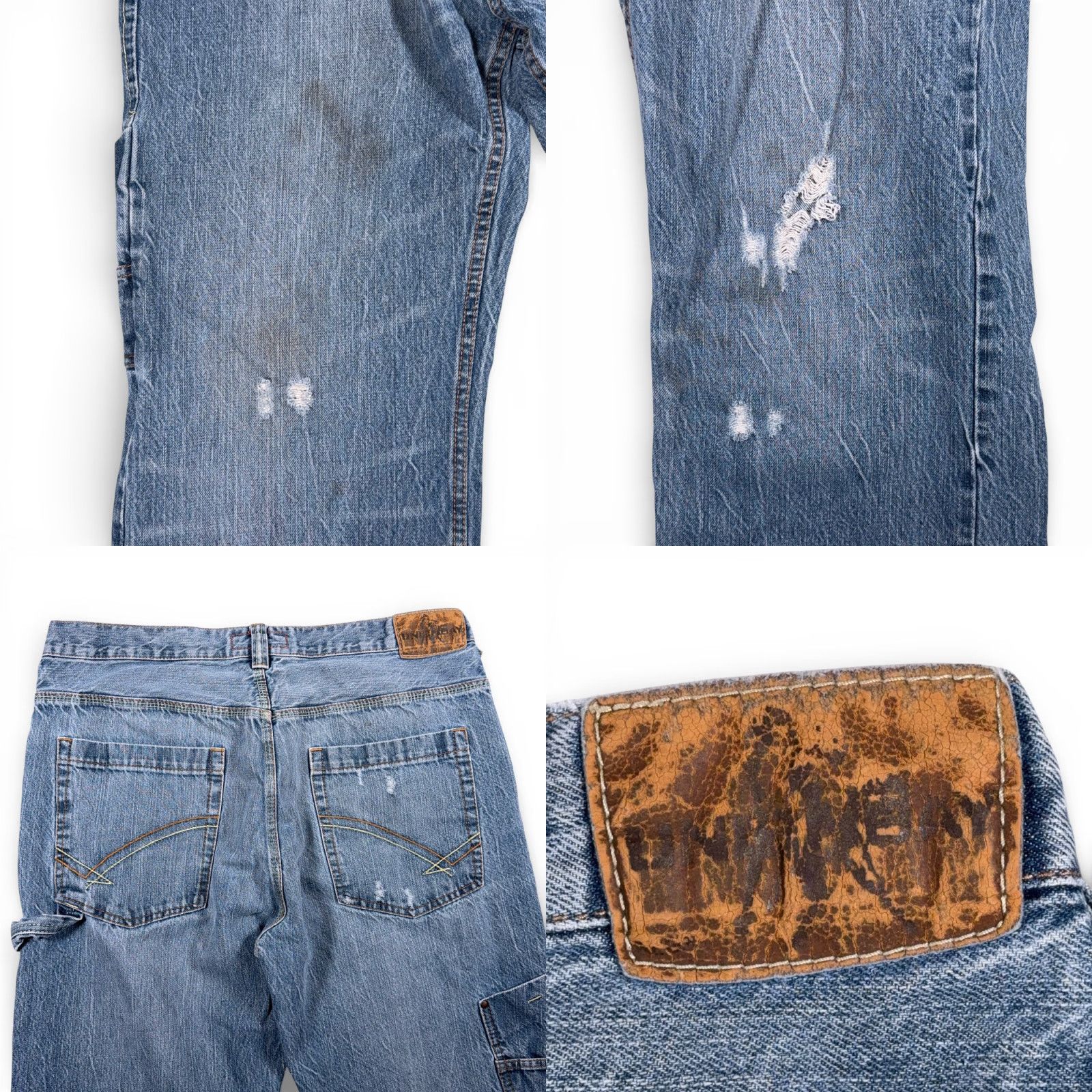Vintage VINTAGE Unionbay Jeans Mens 36x32 Blue Carpenter Distressed Baggy Skater 90s Size US 36 / EU 52 - 8 Thumbnail