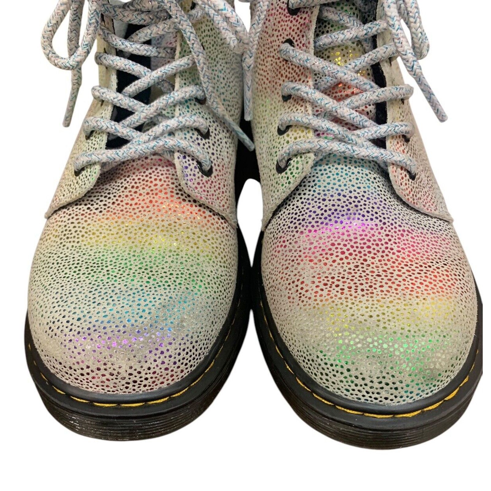 Dr. Martens Doc Martens 1460 Metallic Rainbow Silver Suede Kids Size 4 Size US 4 / IT 34 - 3 Thumbnail