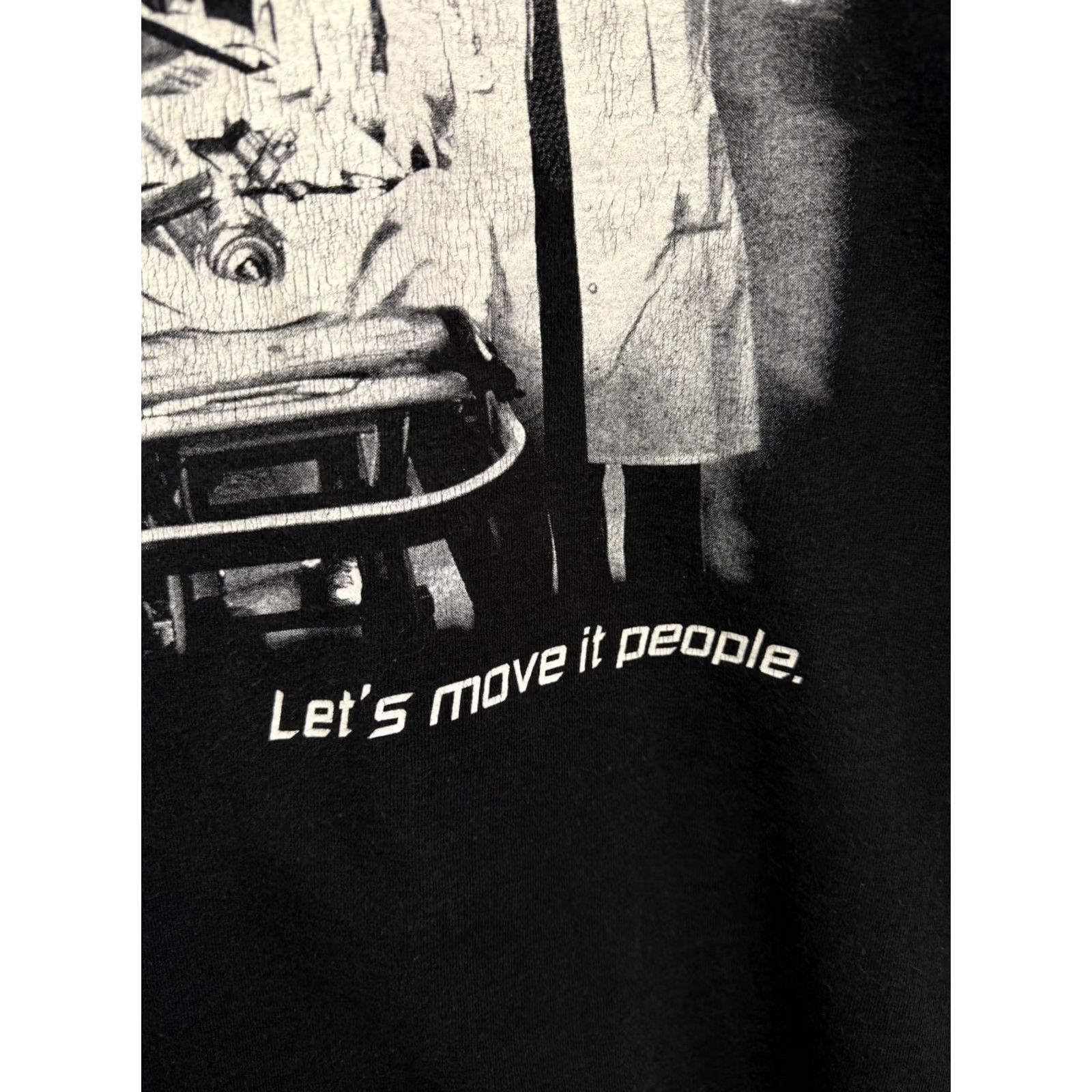 Fruit Of The Loom VINTAGE ER Movie Warner Bros Let’s Move it People T-Shirt Mens L Black 1996 90s Tee Size US L / EU 52-54 / 3 - 6 Thumbnail