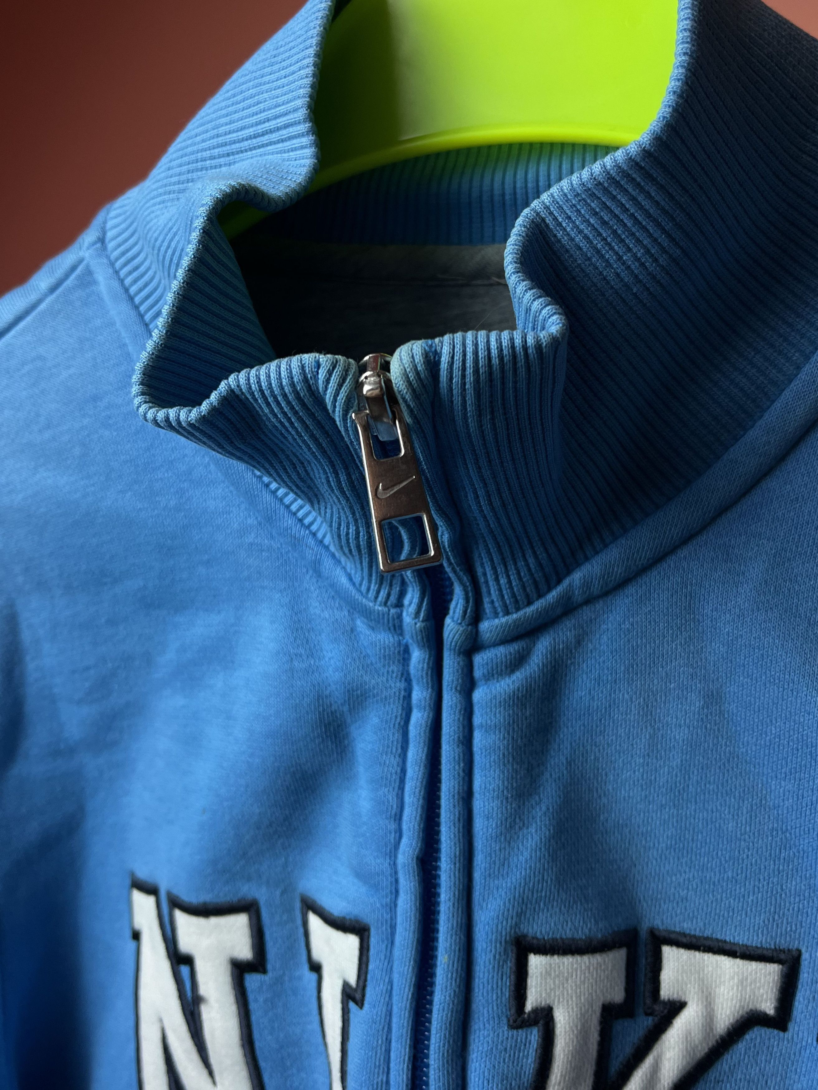Nike × Vintage Nike Blue Centerlogo Full-Zip Jacket Size US S / EU 44-46 / 1 - 6 Thumbnail