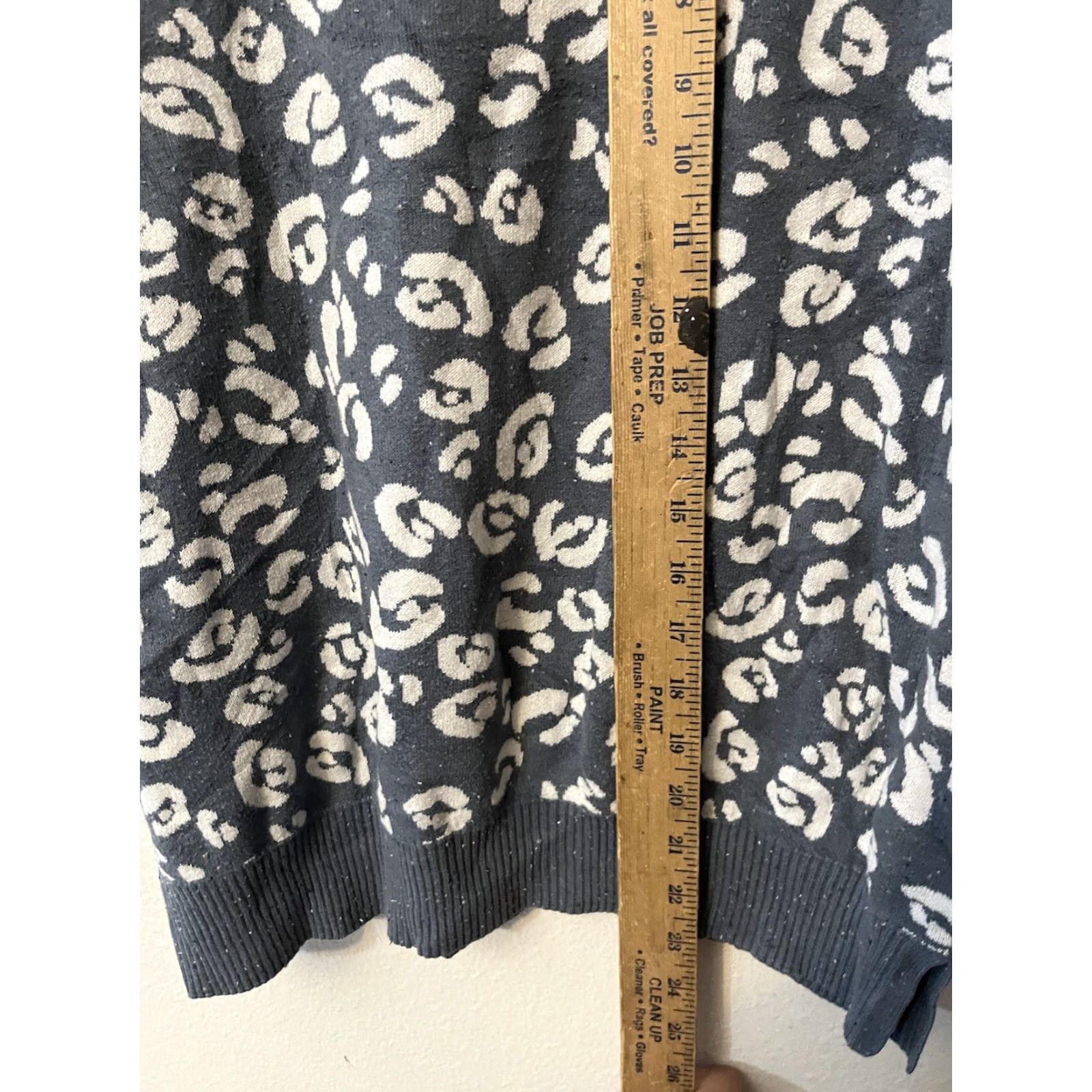 Loft Ann Taylor LOFT Sweater Women Size L Blue Leopard Knit Pullover Womens Size L / US 10 / IT 46 - 4 Thumbnail