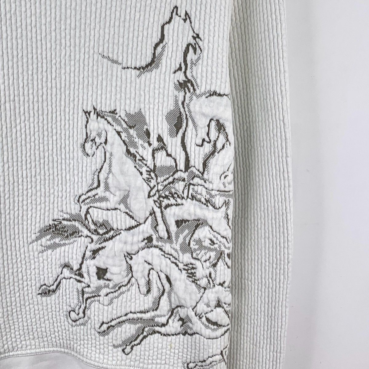 Hermes Hermes White Steed Totem Jacquard Crew Neck Sweatshirt K26WX Size M / US 6-8 / IT 42-44 - 4 Thumbnail