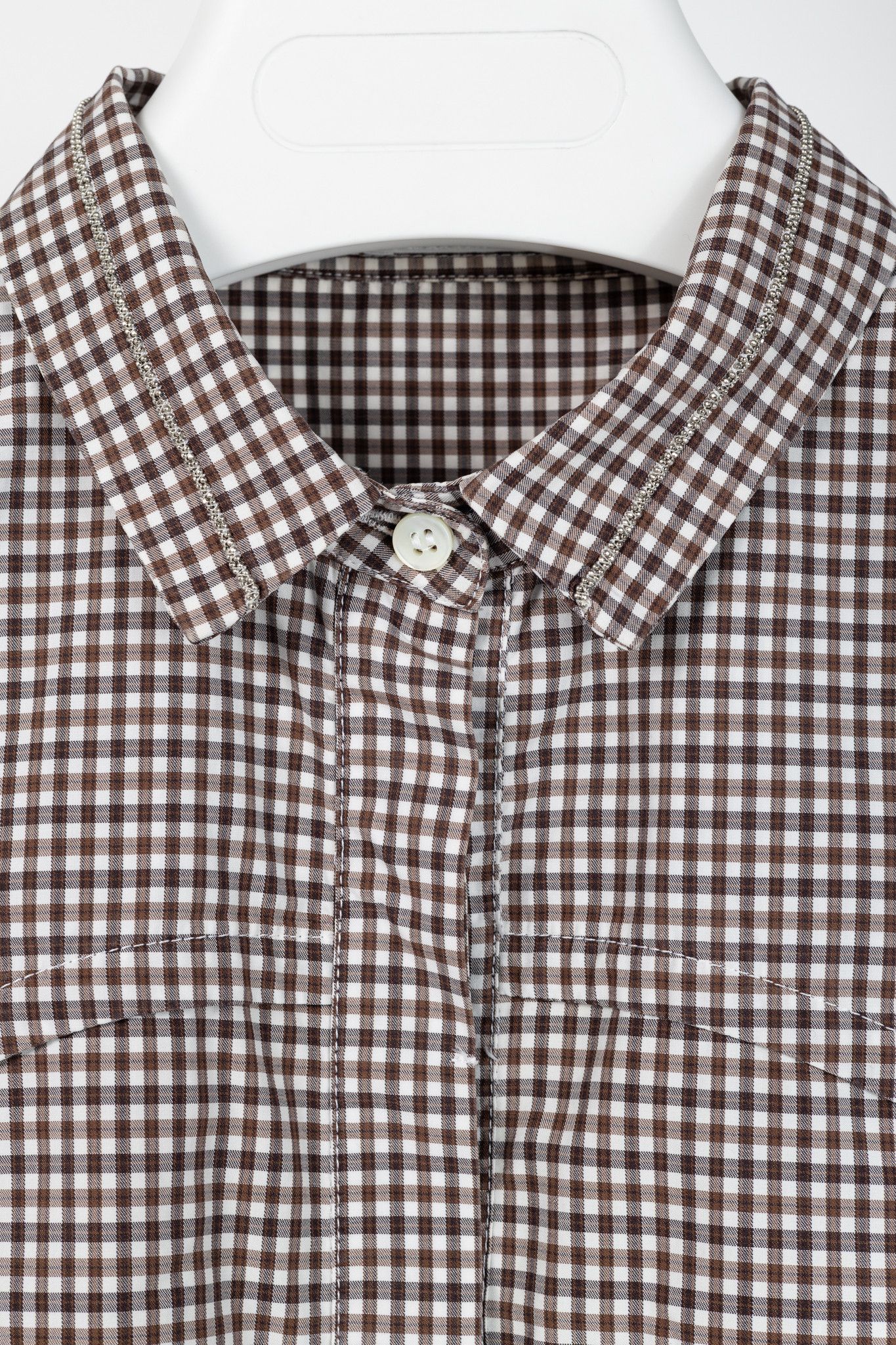 Brunello Cucinelli Brunello Cucinelli Gingham Cotton Monili Button Shirt Size M / US 6-8 / IT 42-44 - 5 Thumbnail