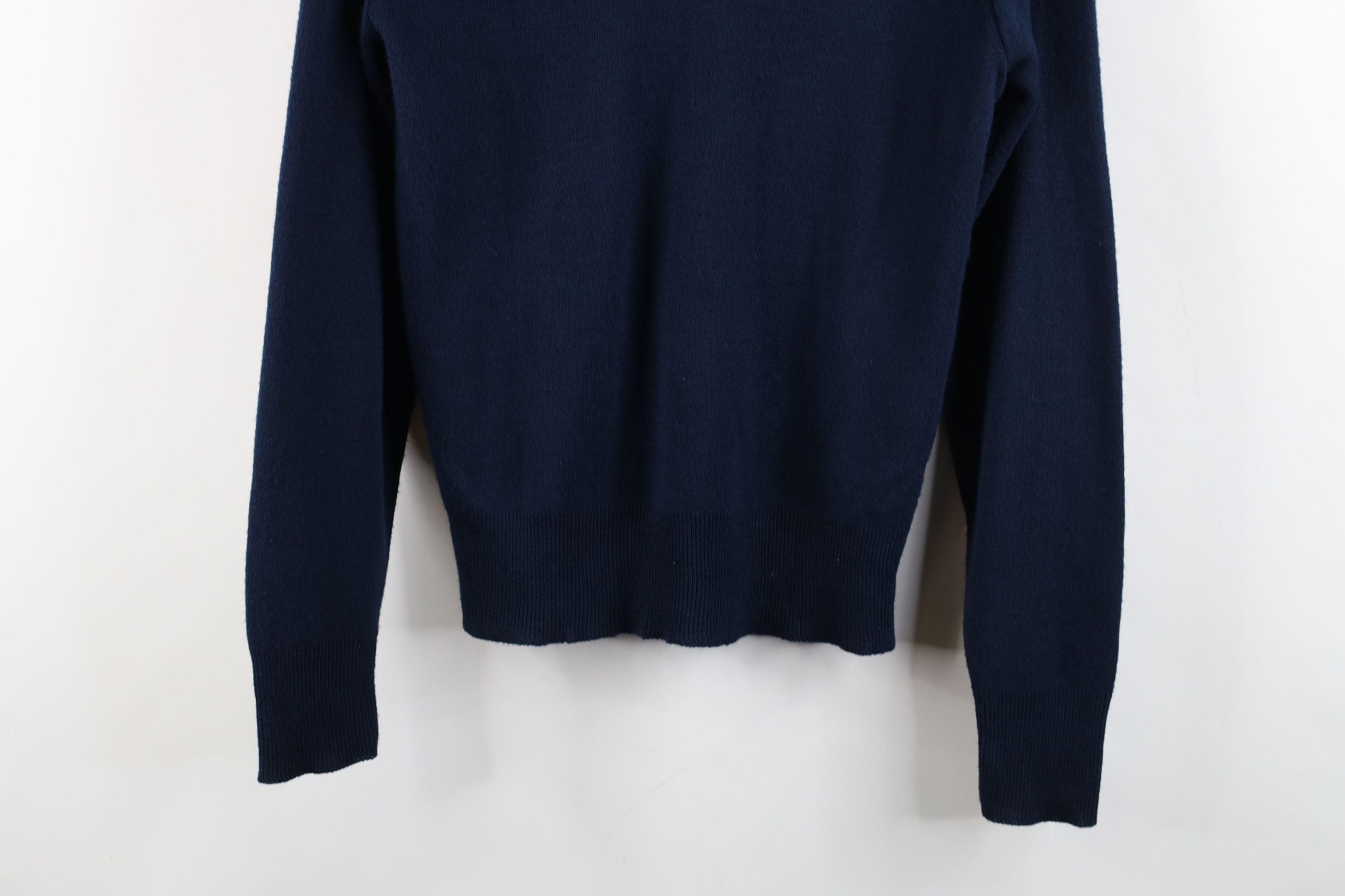 Vintage Vintage 90s Streetwear Knit V-Neck Sweater Navy Blue USA Size US S / EU 44-46 / 1 - 3 Thumbnail