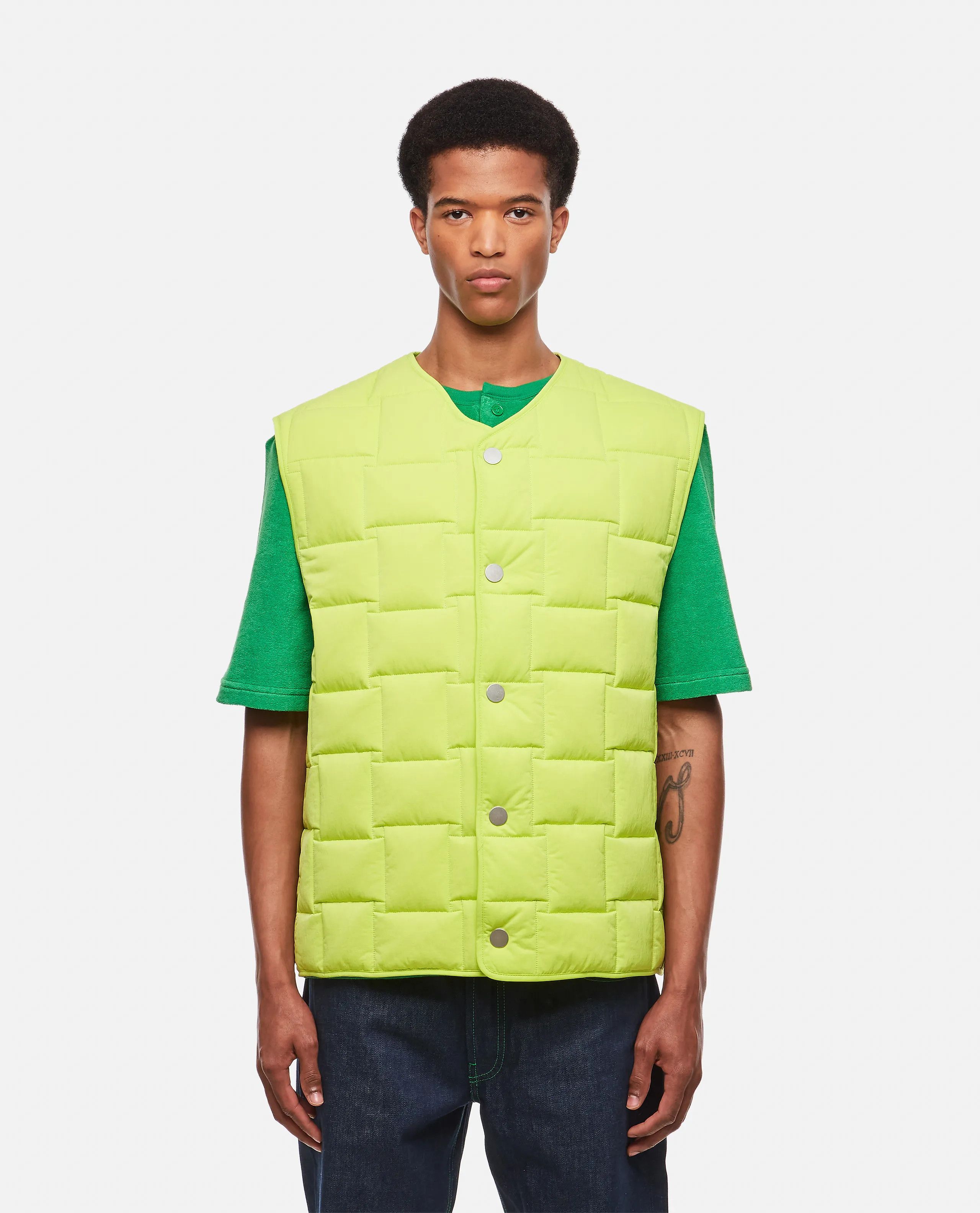 o1loc1c0624 700402 Technical Nylon Intreccio Pattern Vest