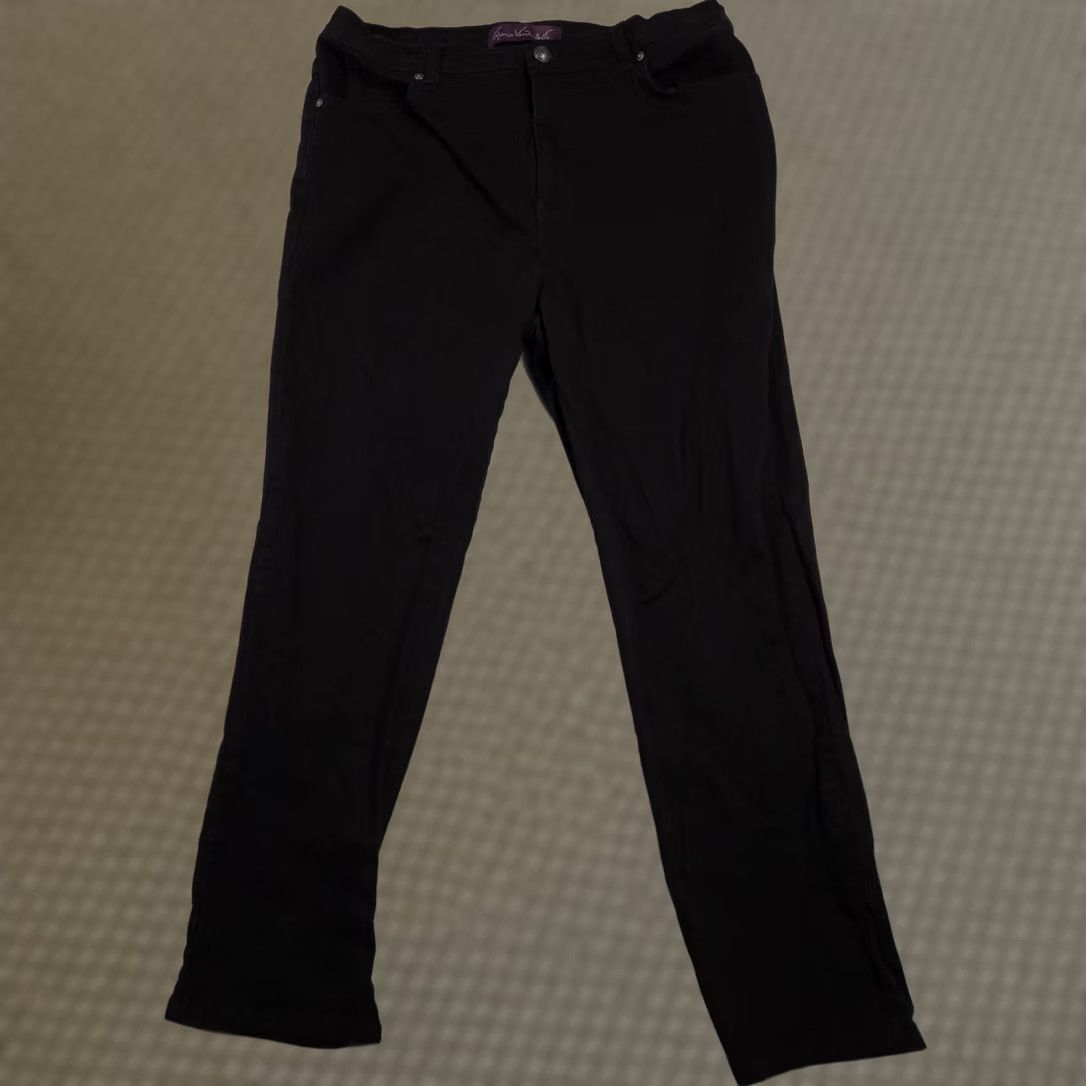 Gloria Vanderbilt VINTAGE Gloria Vanderbilt Jeans Womens 14P Black Amanda Stretch Petite Classic Fit Denim Size 36" / US 14 / IT 50 - 1 Thumbnail