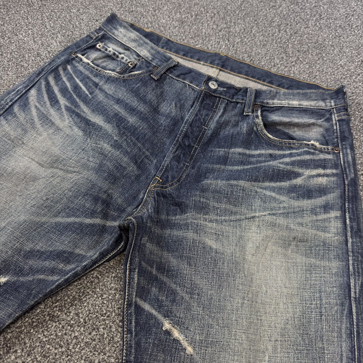 Engineered Garments × Levi's Archives ‼️ Vintage Y2K Levis 501 Distress Faded Aging Denim Size US 36 / EU 52 - 3 Thumbnail