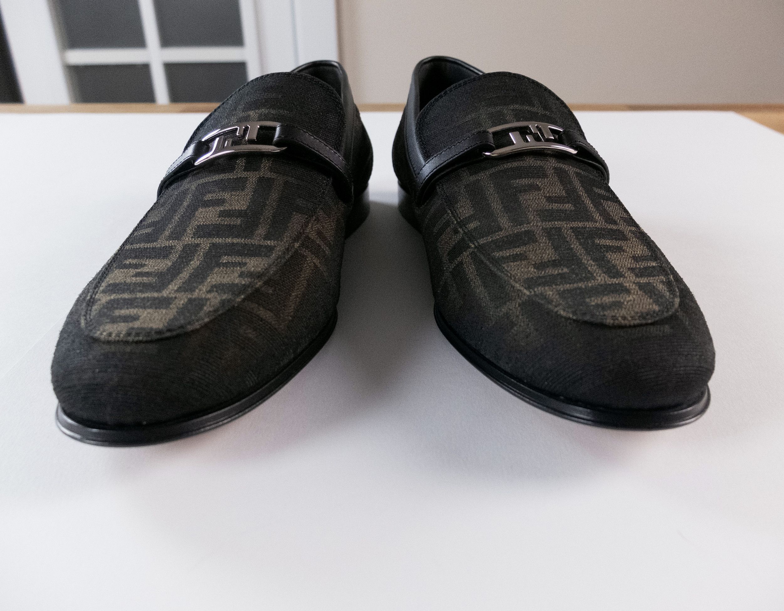 Fendi FENDI O'Clock brown FF monogram loafers with logo plaque Size US 9 / EU 42 - 5 Thumbnail
