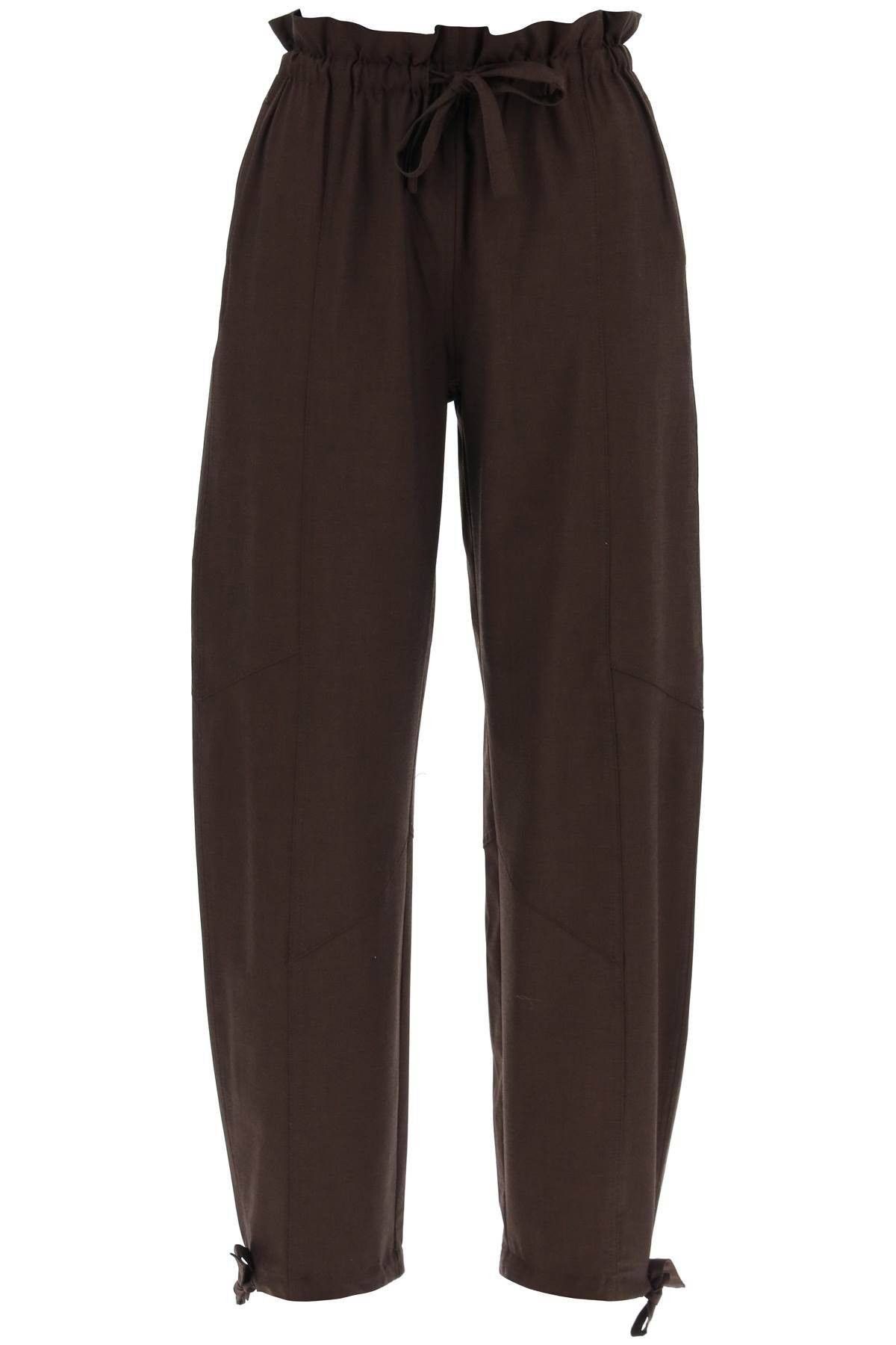 image of Ganni Drapey Pants In Lenz Size Eu 38 For Women in Marrone