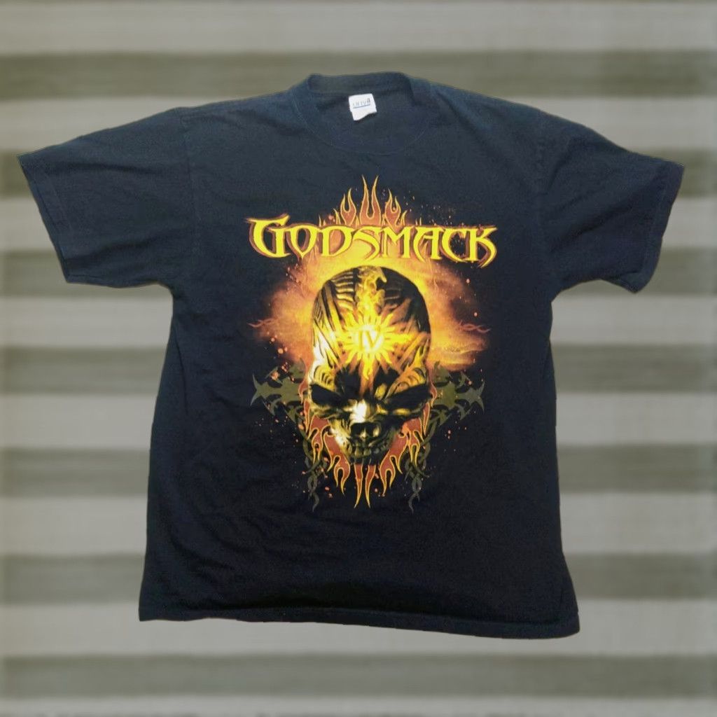Anvil VINTAGE ANVIL Godsmack IV 06 Album Tour T Shirt Large Black Short Sleeve Men Rock Band Promo Graphic Print Double Sided Size US L / EU 52-54 / 3 - 1 Thumbnail