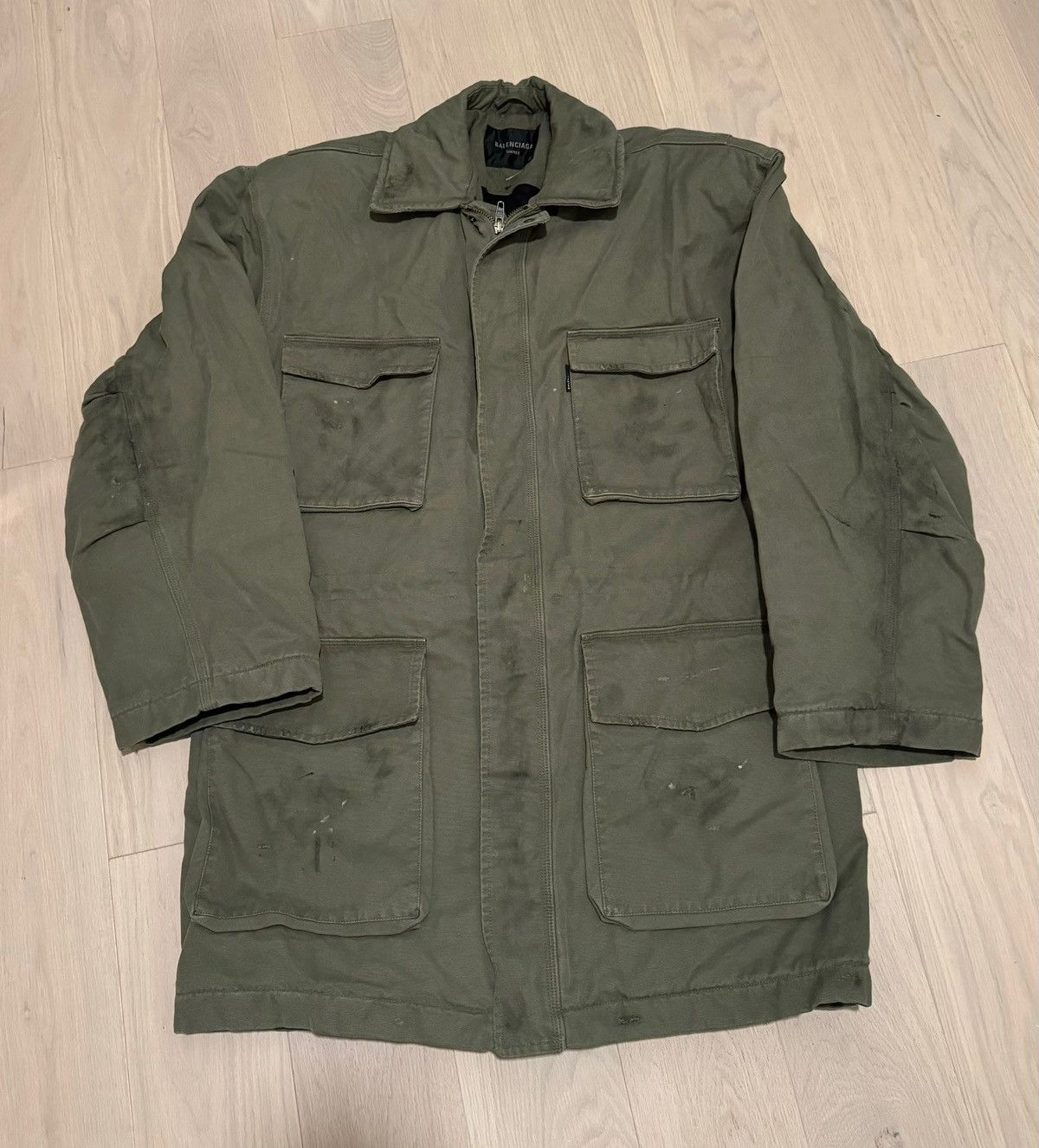 Balenciaga 💥$6.5K VALUE💥 Distressed Cotton-Canvas Coat Size US XL / EU 56 / 4 - 6 Thumbnail