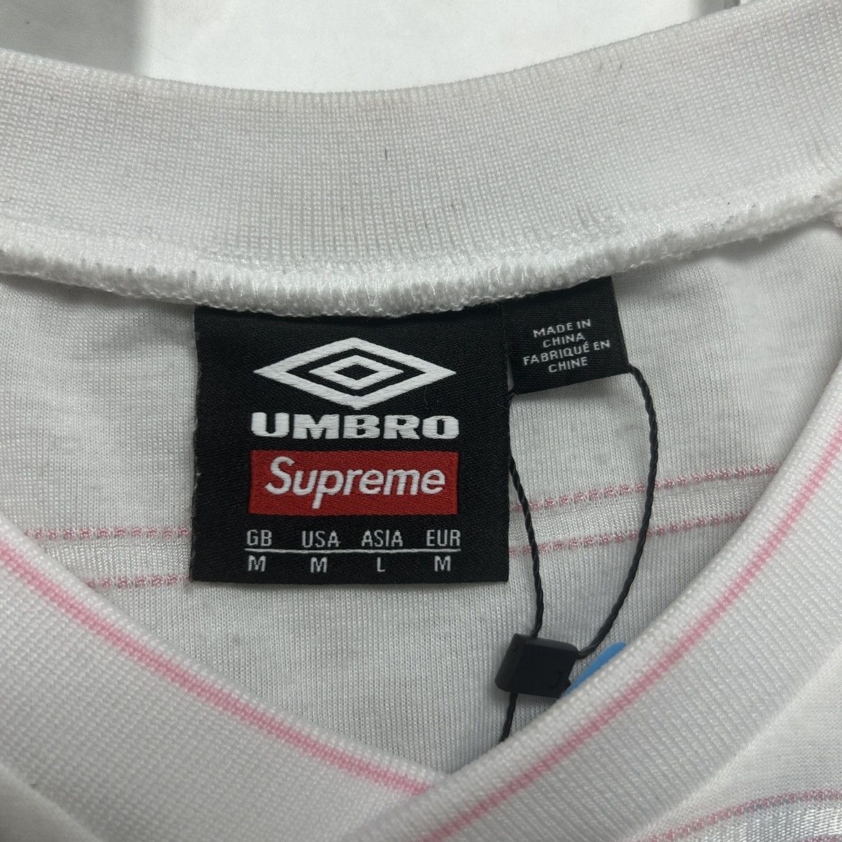 Supreme x Umbro Stripe Soccer Jersey 'White'
