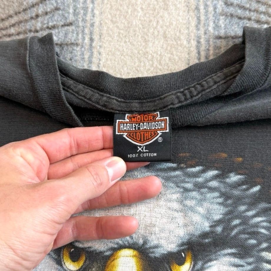 Harley Davidson VINTAGE Harley Davidson T-Shirt Harley Davidson Singapore Attack Eagle XL Black Short Sleeve 90s Biker Motorcycle Women's Men Size US XL / EU 56 / 4 - 3 Thumbnail