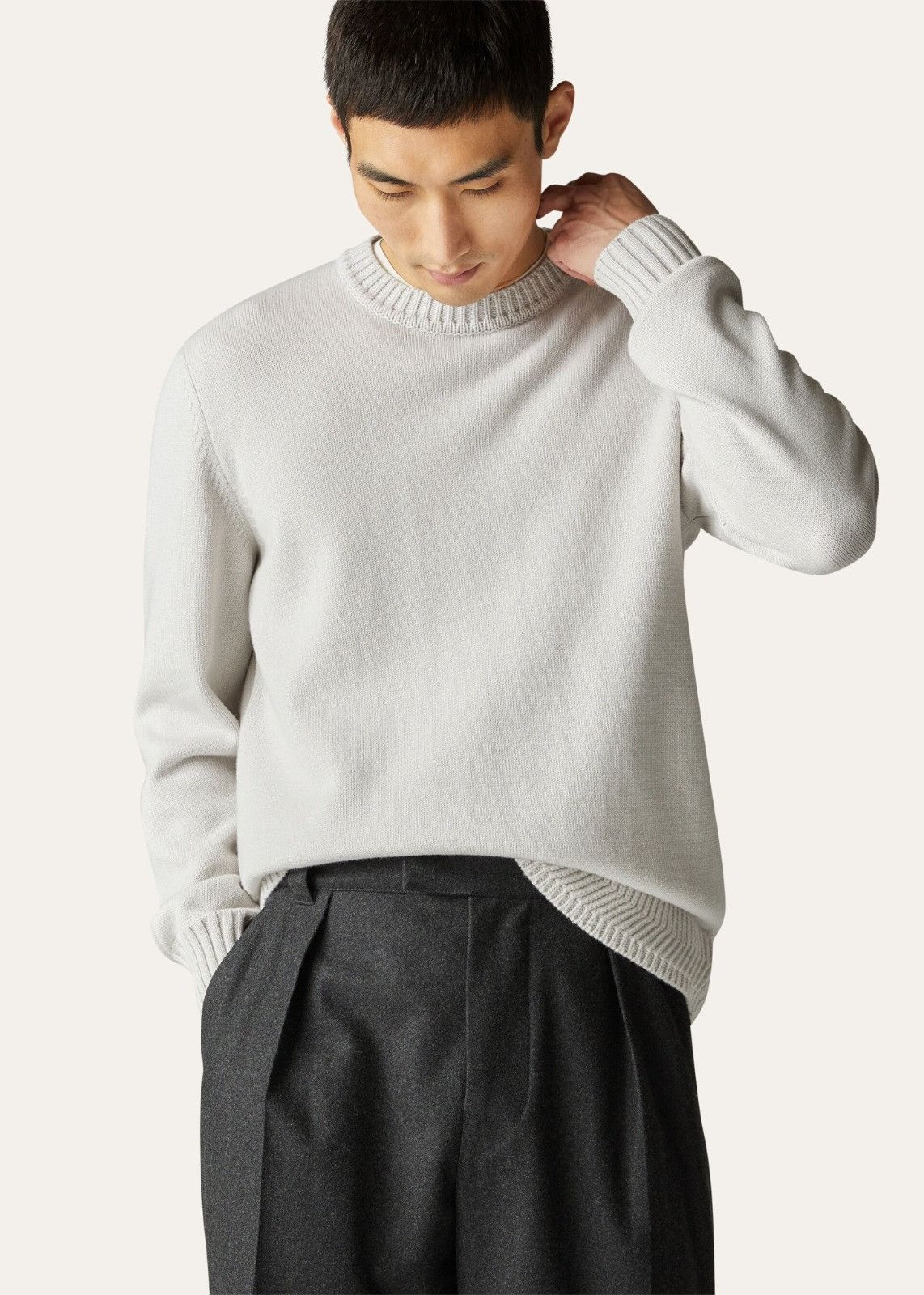 Loro Piana o1srvl11e1224 Girocollo Crewneck Sweater in Light Grey Size US L / EU 52-54 / 3 - 1 Preview