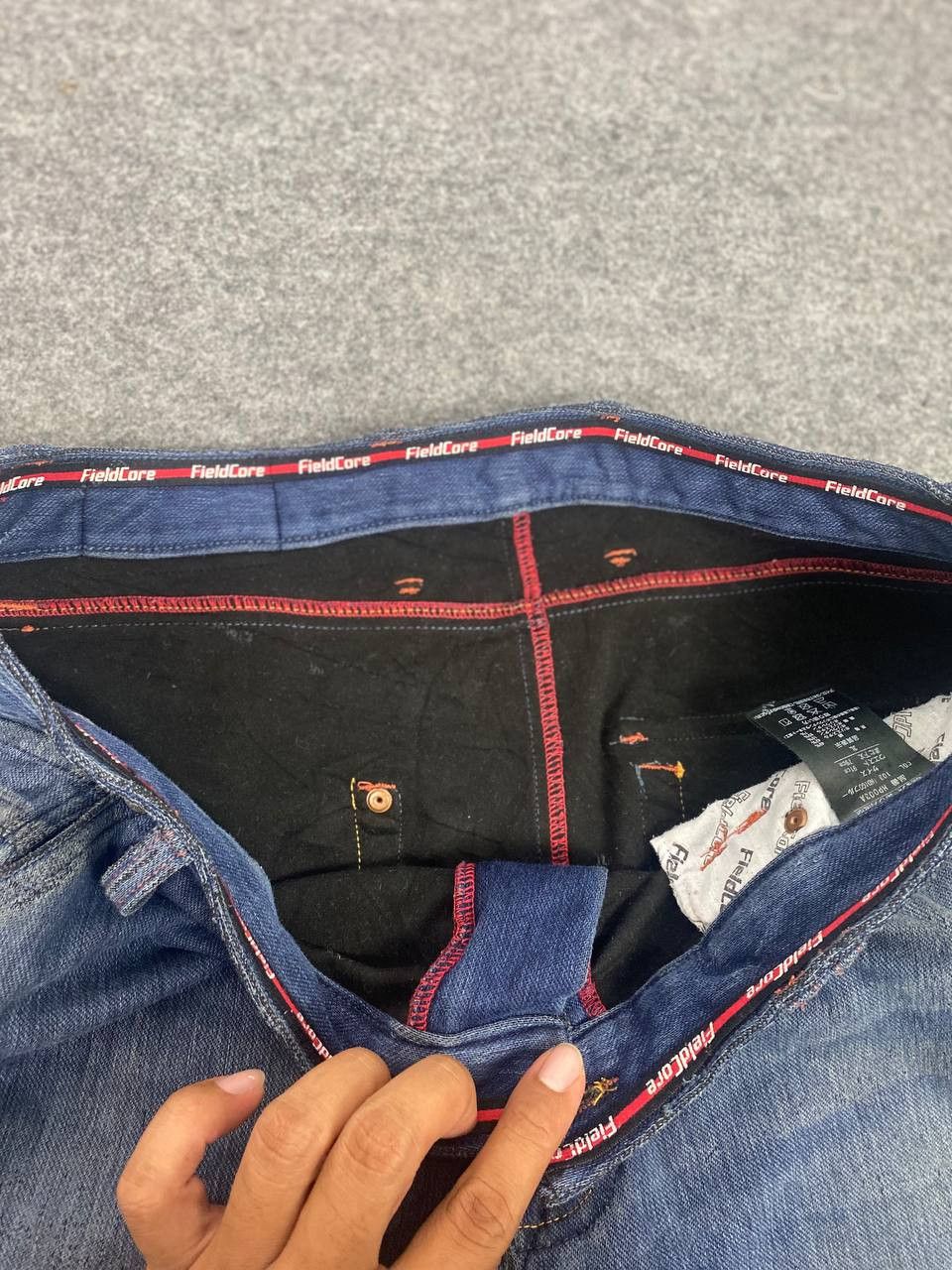 Japanese Brand fieldcore japanese brands cargo distressed denim Size US 35 - 15 Thumbnail