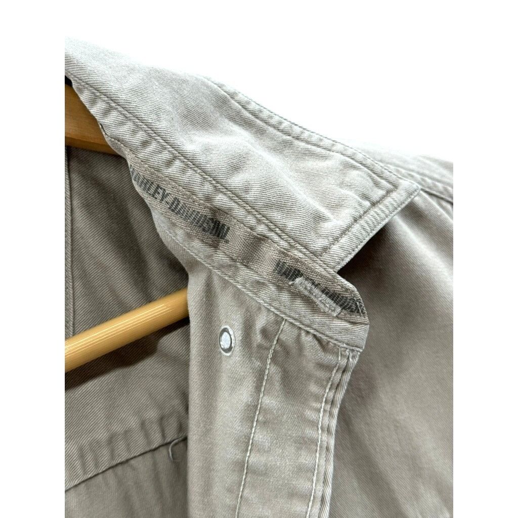 Harley Davidson × Vintage 2000's Harley-Davidson Canvas Short Sleeve Button Up Shirt Size US L / EU 52-54 / 3 - 5 Thumbnail