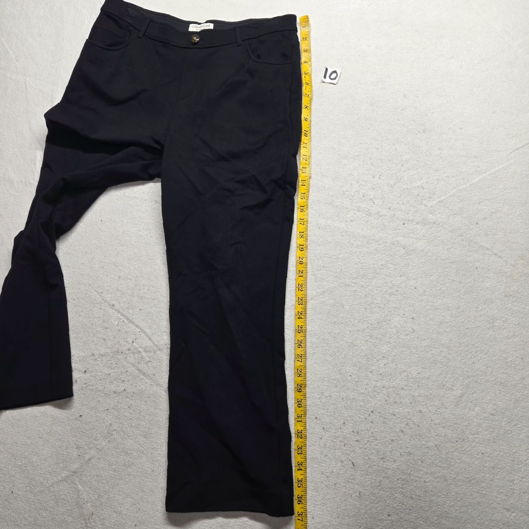 Coldwater Creek Coldwater Creek Pants Dress Solid Black Stretch Wide-Leg PL Petite 14 Womens Mens? Size 36" / US 14 / IT 50 - 7 Thumbnail