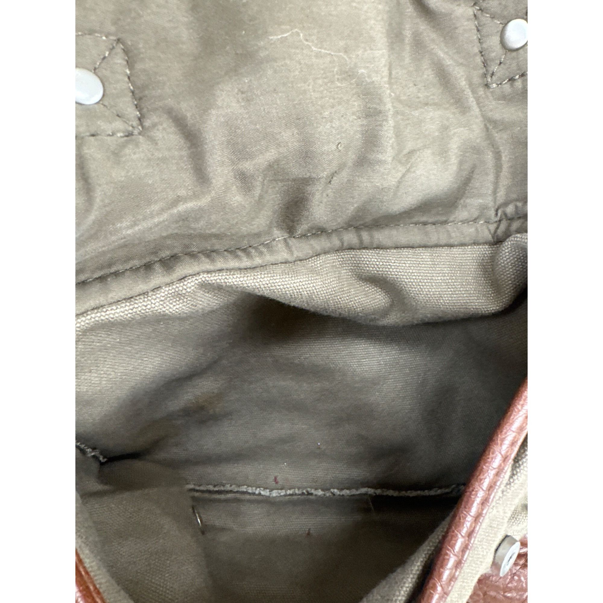 Vintage Cape Juby Womens Green Denim & Faux Leather Backpack 14x16 S Size ONE SIZE - 4 Thumbnail