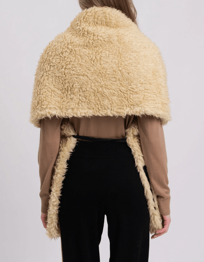 Maison Margiela MM6 Sherpa Rectangle Scarf Leather Size ONE SIZE - 4 Thumbnail