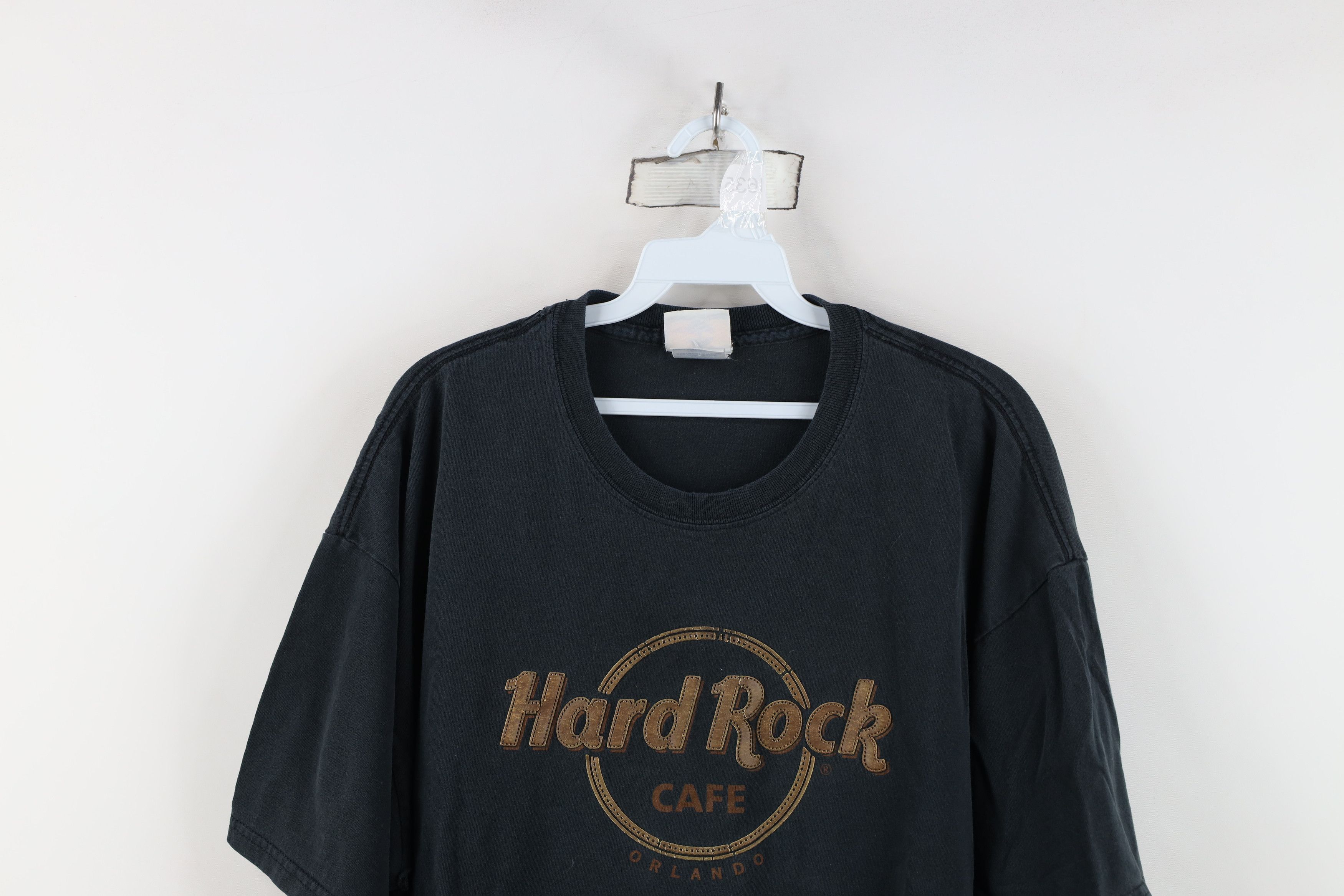 Hard Rock Cafe Vintage 90s Hard Rock Cafe Spell Out Orlando T-Shirt Black Size US XL / EU 56 / 4 - 2 Thumbnail
