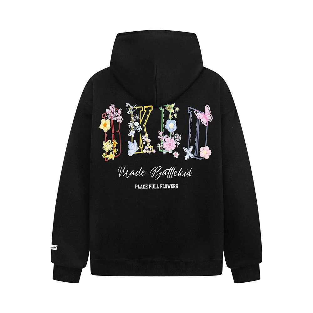 Vintage Men's casual butterfly flower lettering loose hoodie Size US M / EU 48-50 / 2 - 1 Thumbnail