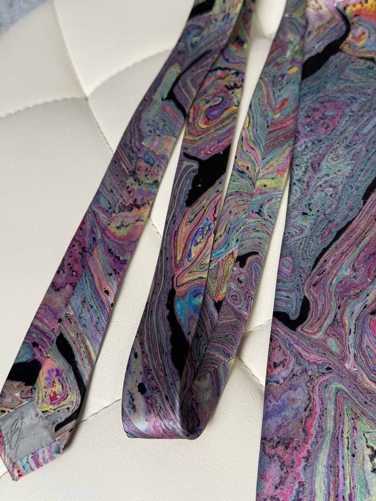 Brioni Brioni Men’s Silk Tie Abstract Marble Swirl Pattern Colorful Size ONE SIZE - 12 Thumbnail