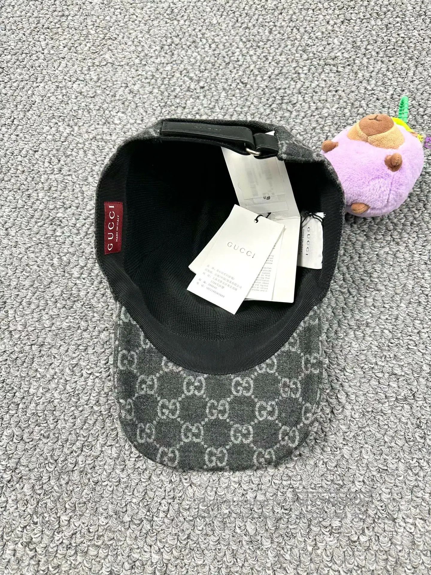 Gucci Guicci size M Dark Gray Double G Monogram Wool Baseball Ca Size ONE SIZE - 3 Thumbnail
