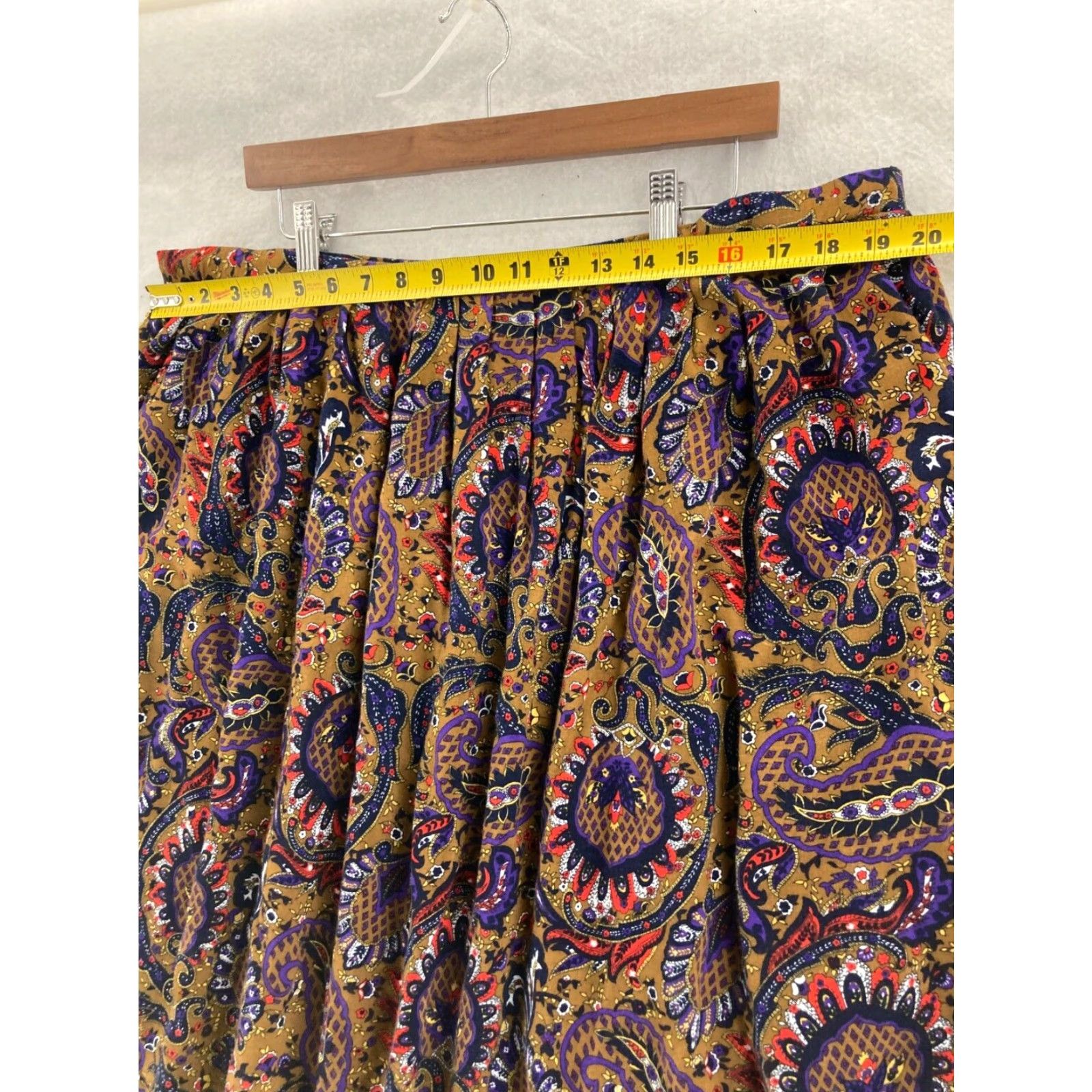 Melissa Melissa Harper Womens 14 Paisley Vintage Rayon Skirt Size 36" / US 14 / IT 50 - 2 Thumbnail
