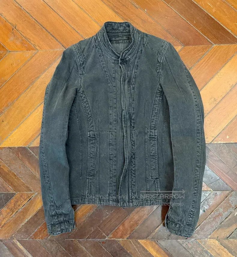 Julius Julius Dirty Dyed Deconstructed Collarless Denim Jacket Size US S / EU 44-46 / 1 - 1 Thumbnail