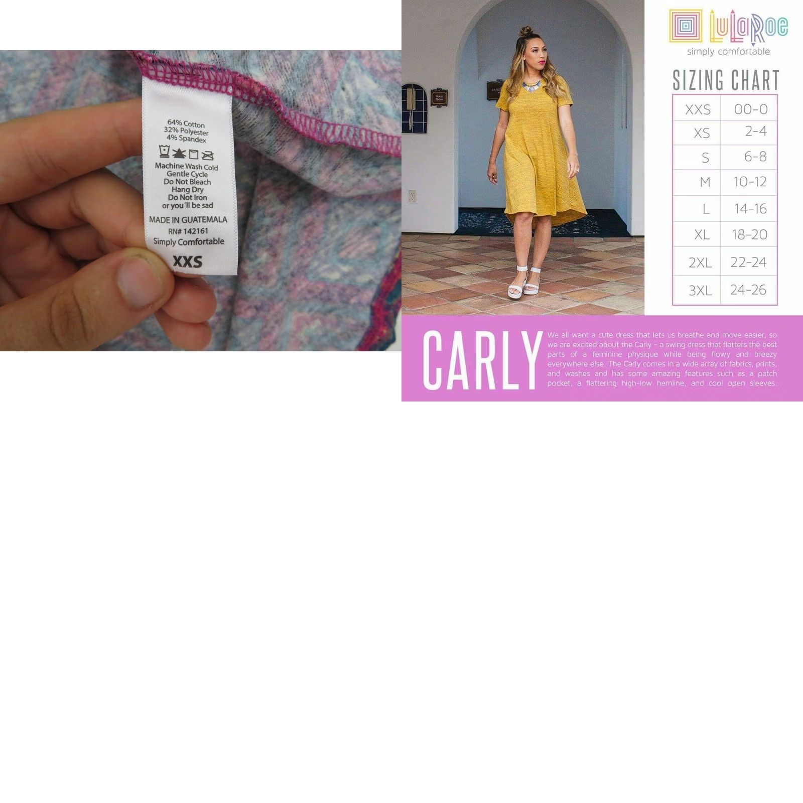 Vintage LuLaRoe Carly Dress XXS Aztec Pink Swing Unicorn Stretch EUC LLR Size XXS / US 00 / IT 34 - 8 Thumbnail