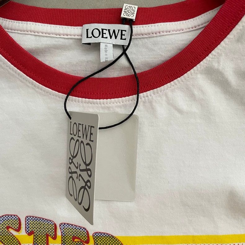 Loewe LOEWE White oyster platter printed red border short sleeve Size XS / US 0-2 / IT 36-38 - 5 Thumbnail