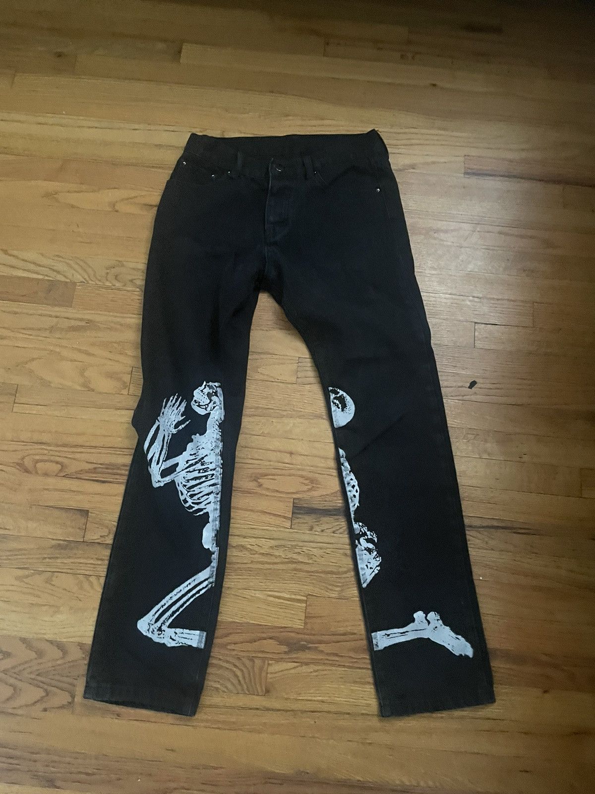 image of Vintage Skeleton Pants in Black, Men's (Size 34)