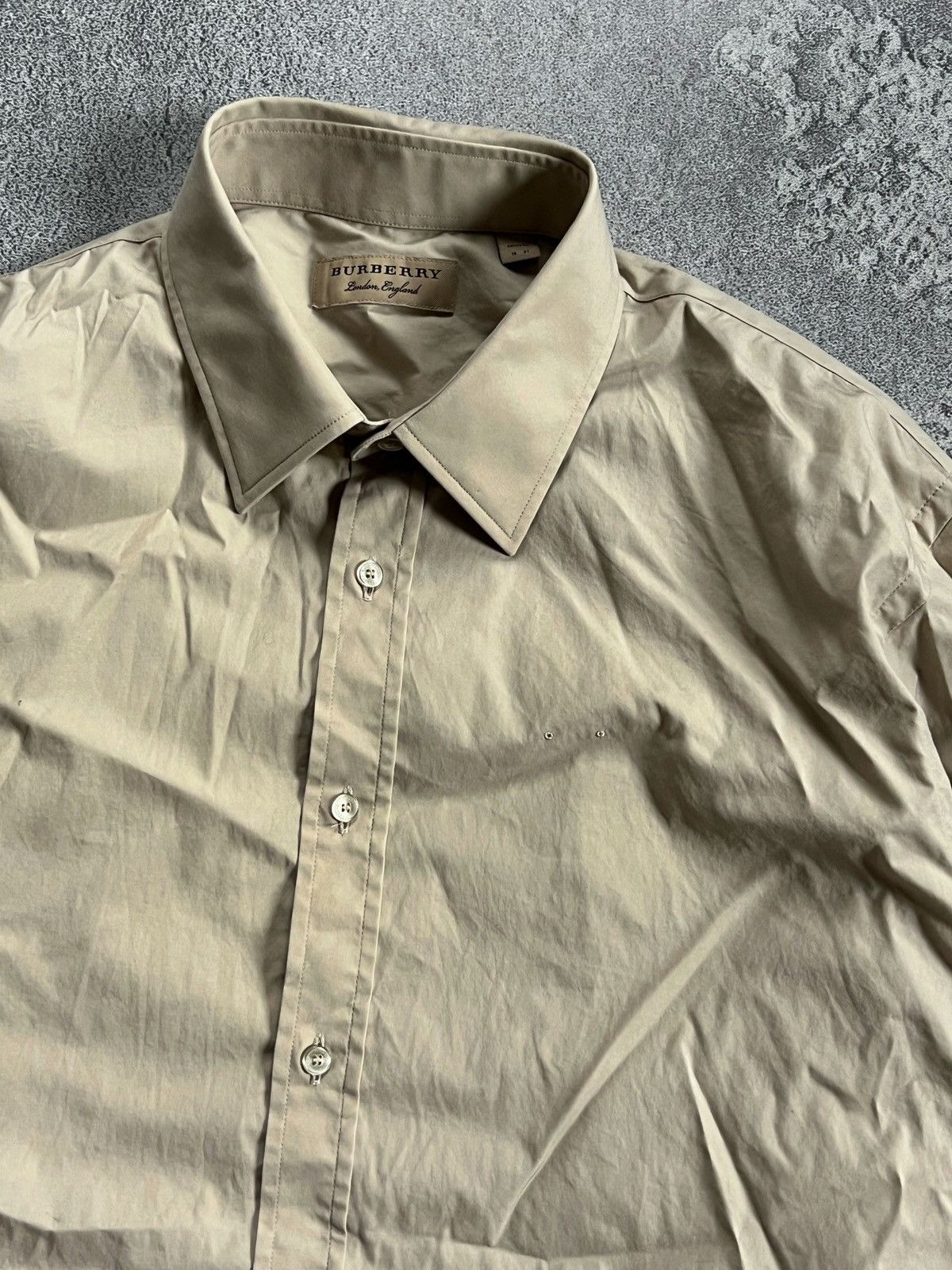 Burberry Burberry Beige Consulate Style Long Sleeve Button Up Shirt Size US L / EU 52-54 / 3 - 3 Thumbnail