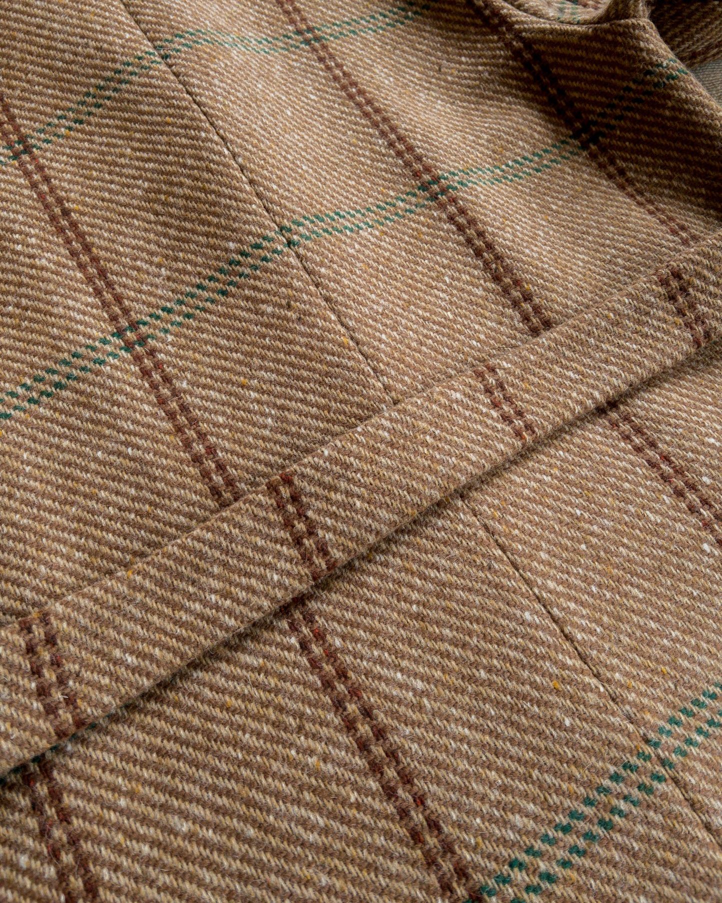 WYTHE Shawl Collar Wool Overcoat - Rust and Evergreen Windowpane Size US S / EU 44-46 / 1 - 4 Thumbnail