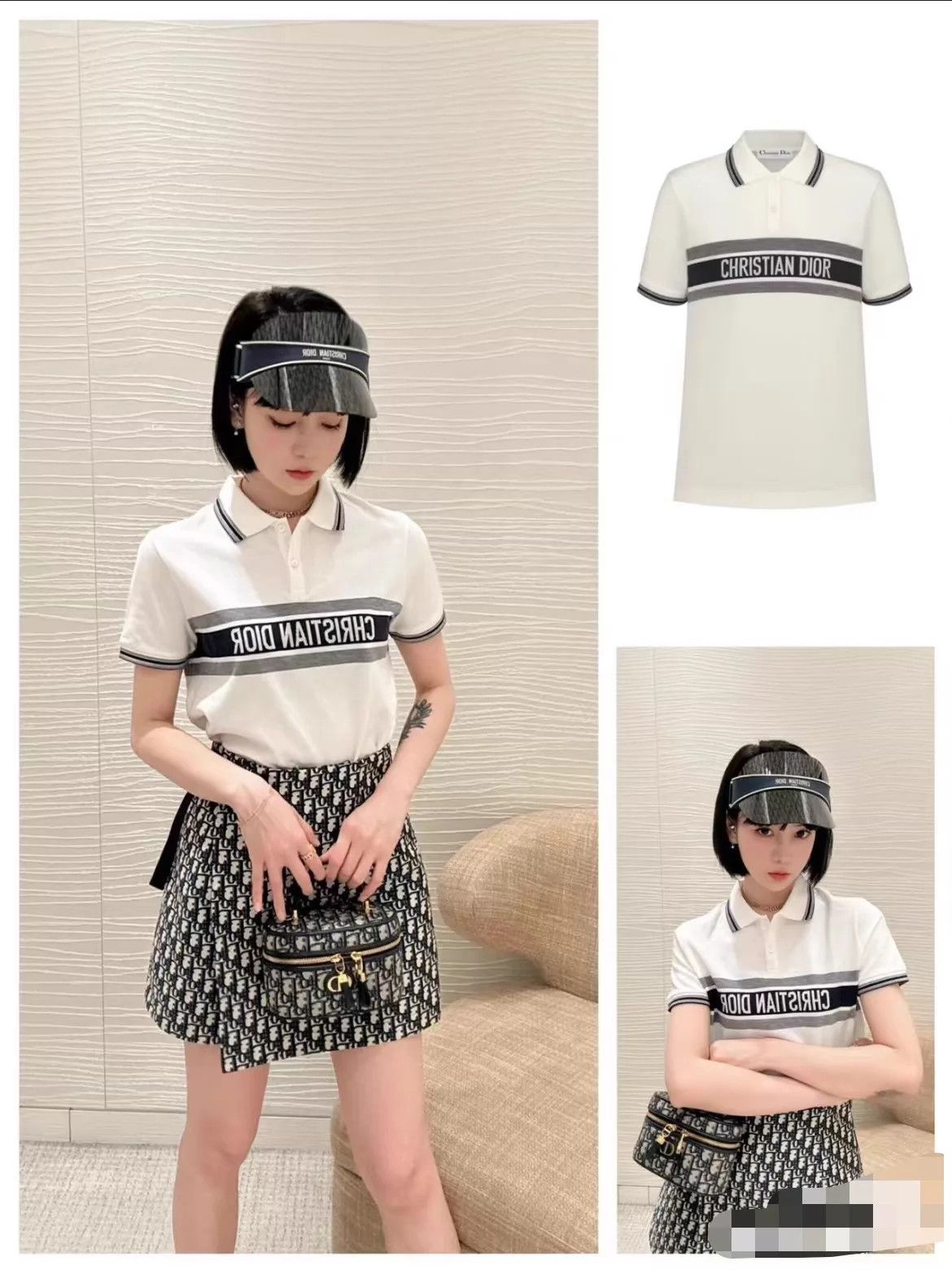 Dior Dior Logo Striped Embroidery Polo SS Slim Fit Cotton XS Size XS / US 0-2 / IT 36-38 - 7 Thumbnail