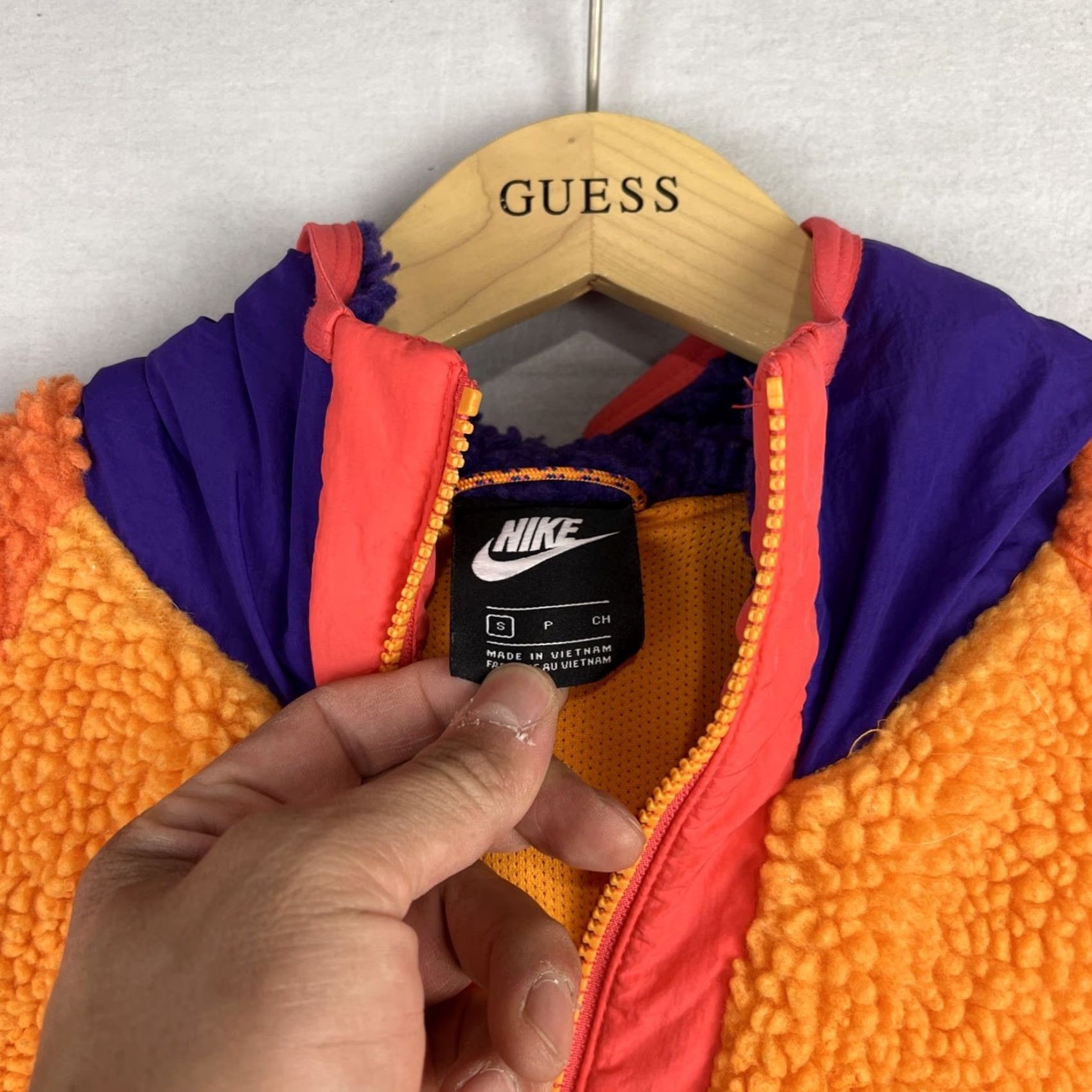 Nike Nike Jacket Mens Small Orange 1/2 Zip Hooded Fleece Sherpa Deep Pile Sportswear Jacket Size US S / EU 44-46 / 1 - 7 Thumbnail