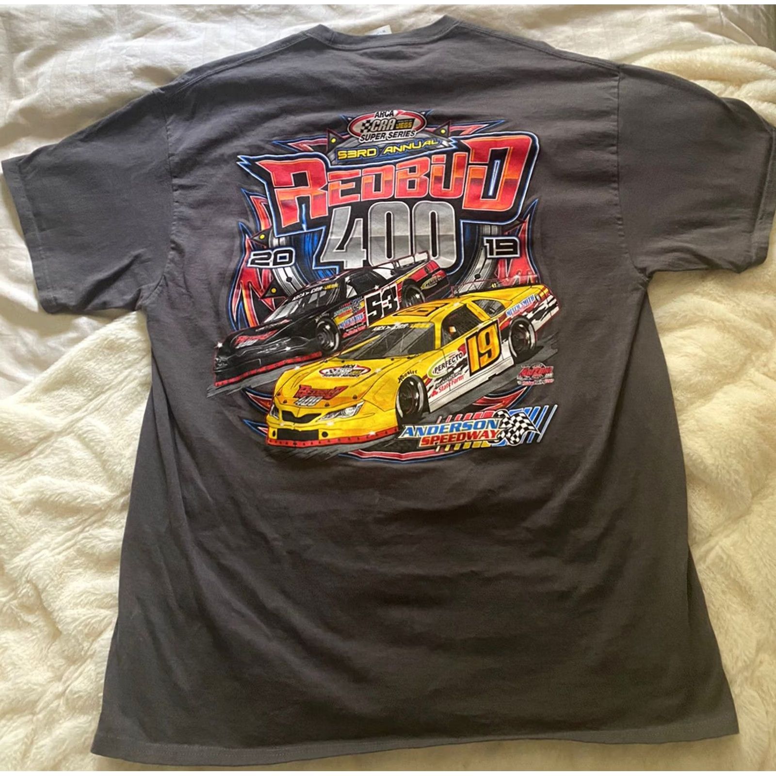 Doublet Anderson Speedway 53rd Annual Redbud 400 T-Shirt Gray XL Double Sided Men Short Sleeve Racing Shirt Size US XL / EU 56 / 4 - 3 Thumbnail