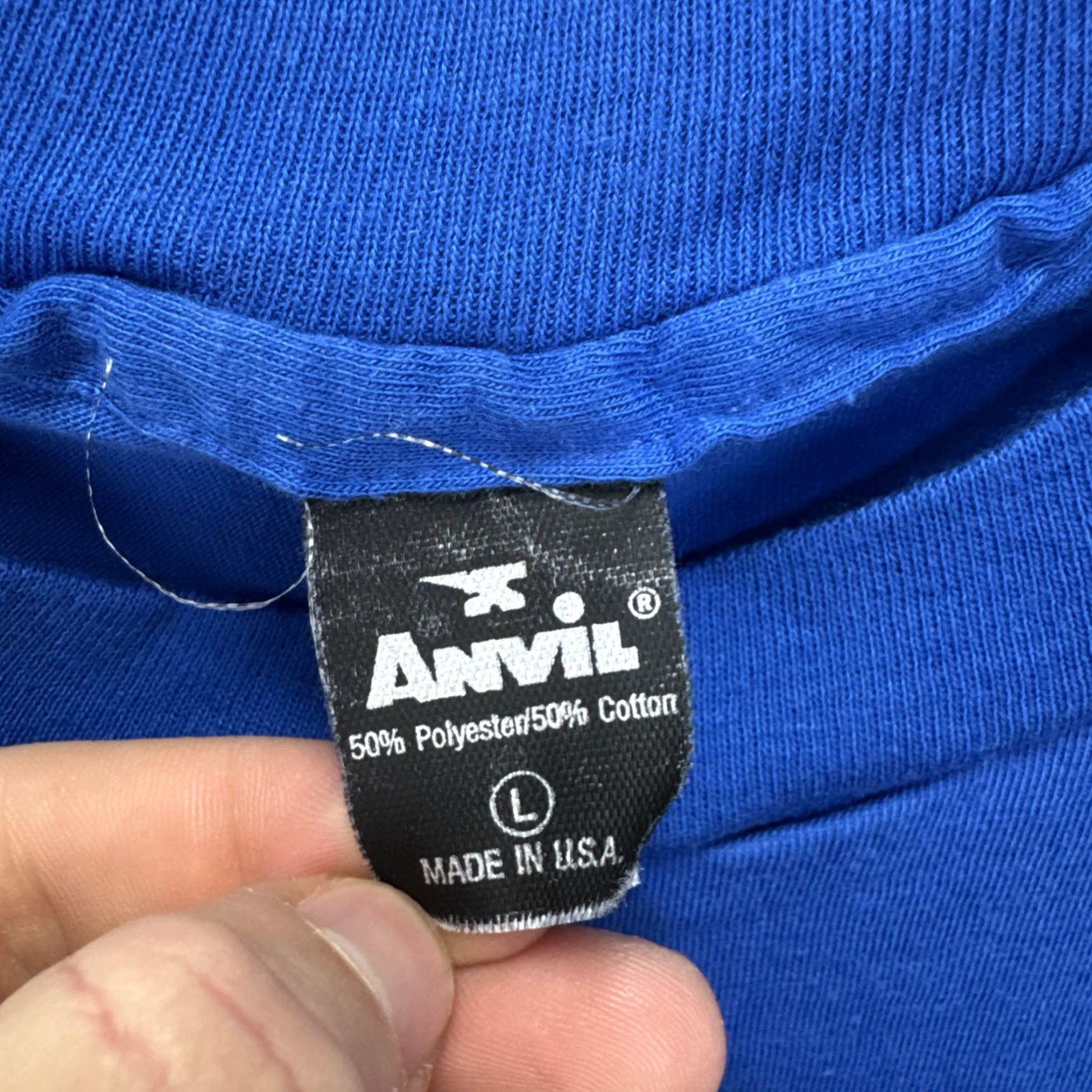 Anvil VINTAGE Seagrams VO T Shirt Blue Large Anvil Black Tag Shirt Men 80s USA Alcohol Linked Logo 80s Mens Blue T-Shirt Size US L / EU 52-54 / 3 - 2 Thumbnail