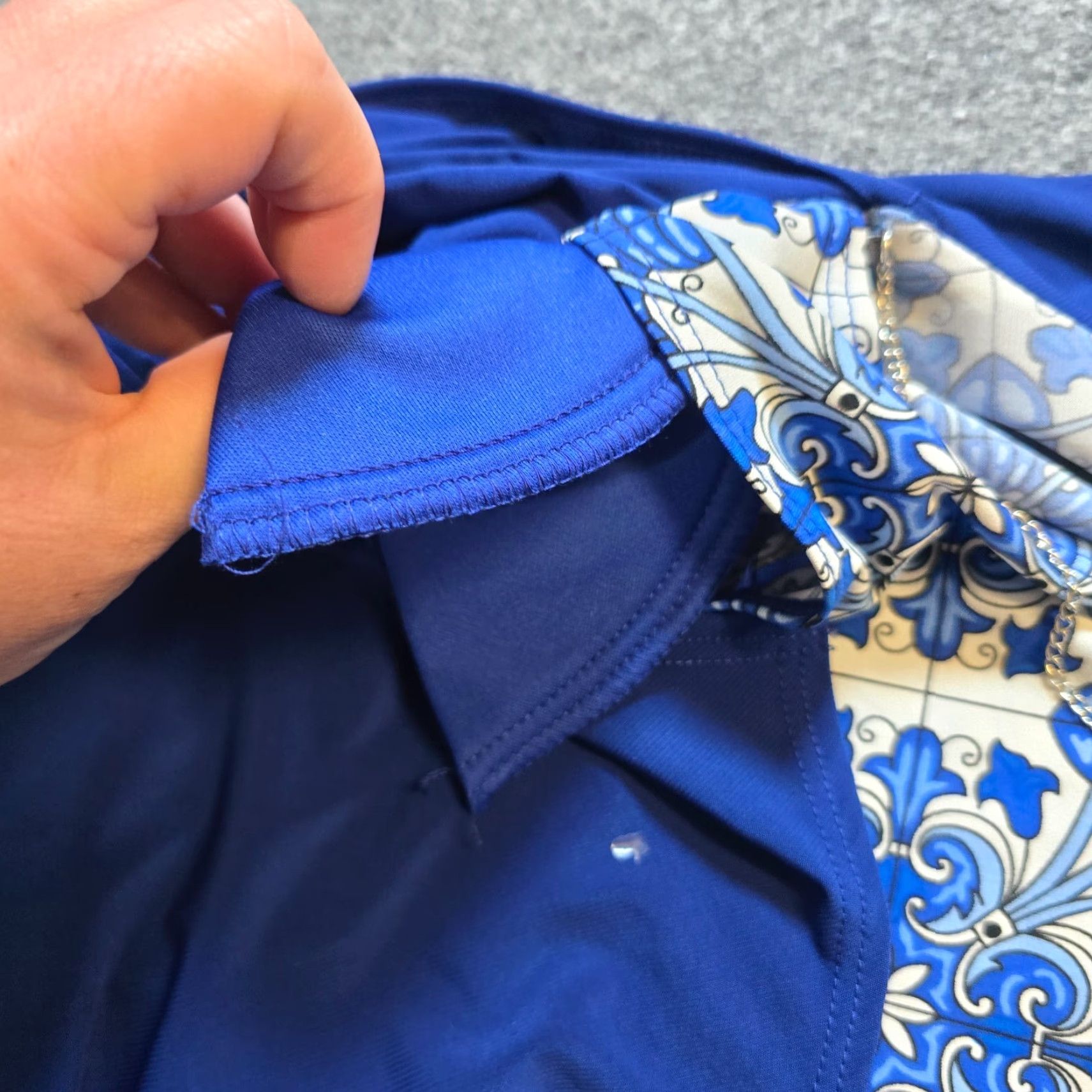 Vintage Drapers & Damons Cardigan Dress Size 14 Blue Floral Stretch No Iron Career Sleeveless Round Neck Pullover Sheath Women Regular Lace Pattern Size XL / US 12-14 / IT 48-50 - 5 Thumbnail