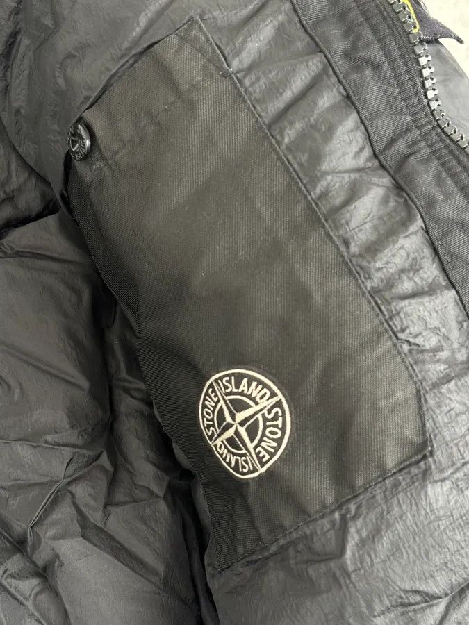 Stone Island AW2017 Stone Island Black Dyed Crinkle Reps Black Hooded Puffer Jacket Size US L / EU 52-54 / 3 - 11 Thumbnail